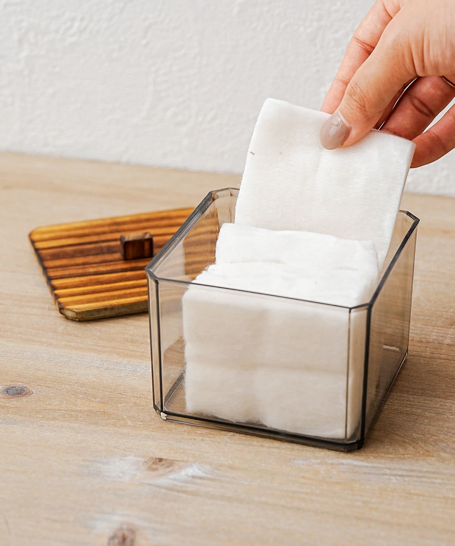 3COINS(スリーコインズ) コットン収納クリアケース／and us