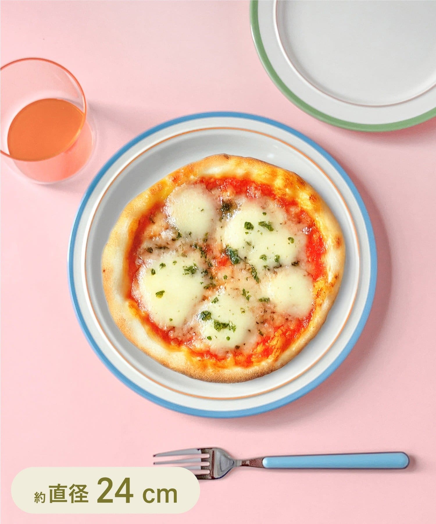 3COINS(スリーコインズ) ラインプレート：24cm