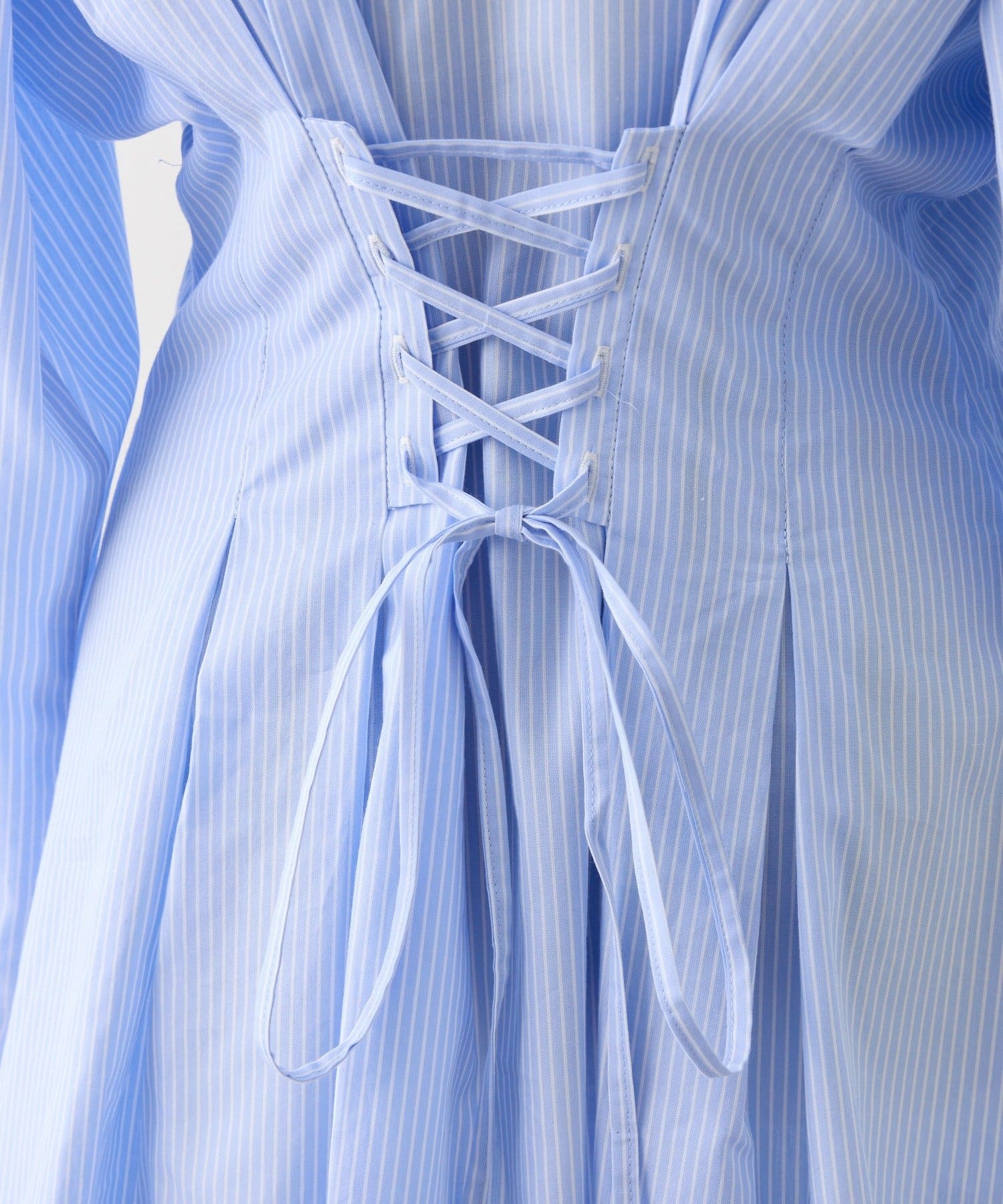 one after another NICE CLAUP(ワンアフターアナザー ナイスクラップ) マイナス5キロ見えレースアップシャツチュニック