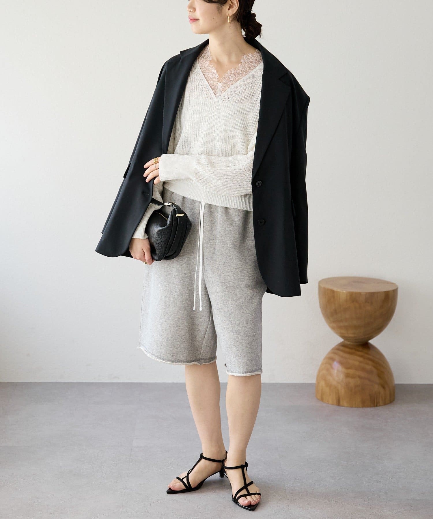 RIVE DROITE(リヴドロワ) 予約【こなれ感抜群/接触冷感機能付き】ワイドショルダージャケット