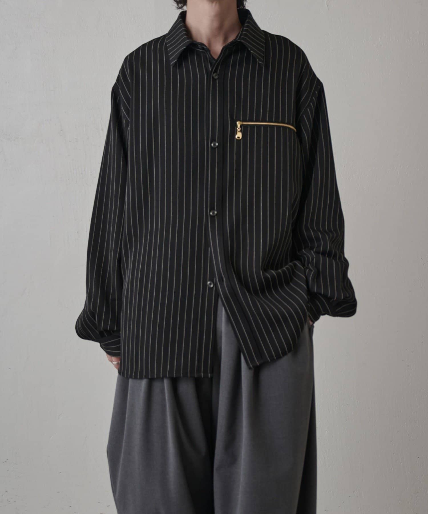 Lui's(ルイス) ストライプオーバーシャツブルゾン