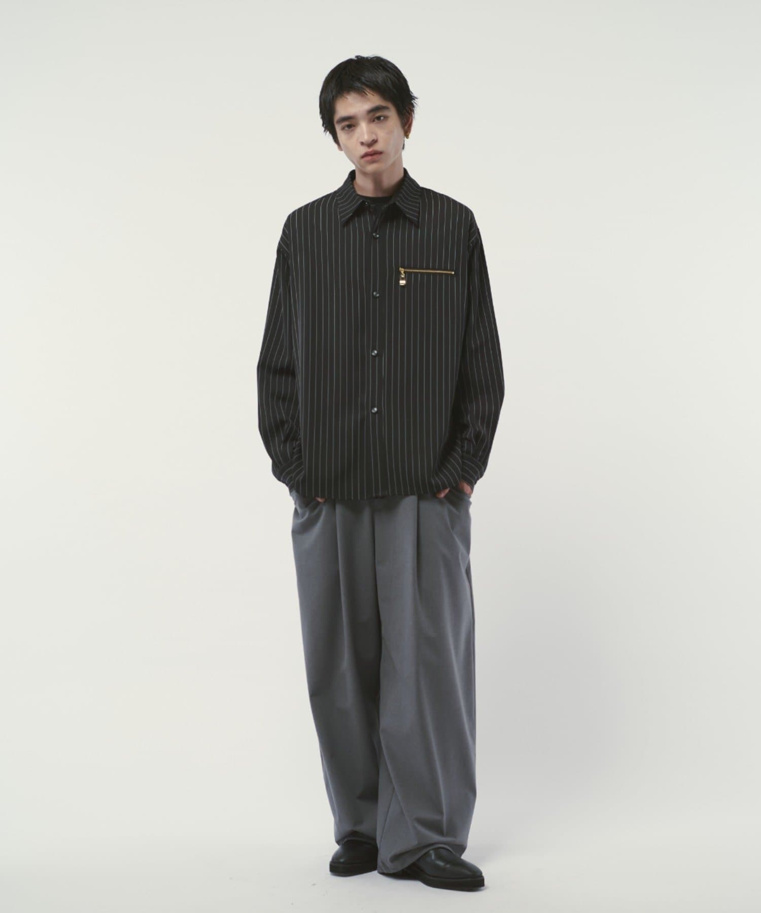 Lui's(ルイス) ストライプオーバーシャツブルゾン