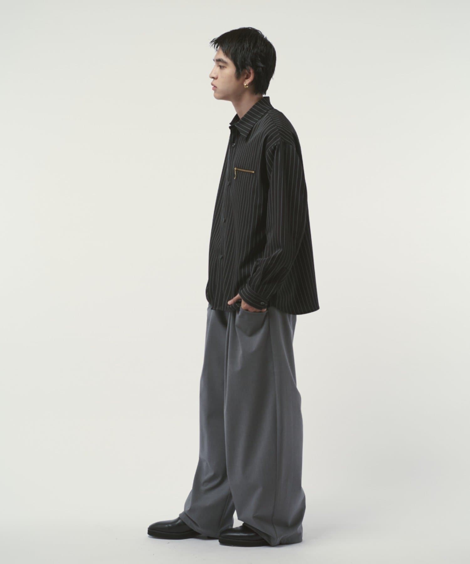 Lui's(ルイス) ストライプオーバーシャツブルゾン