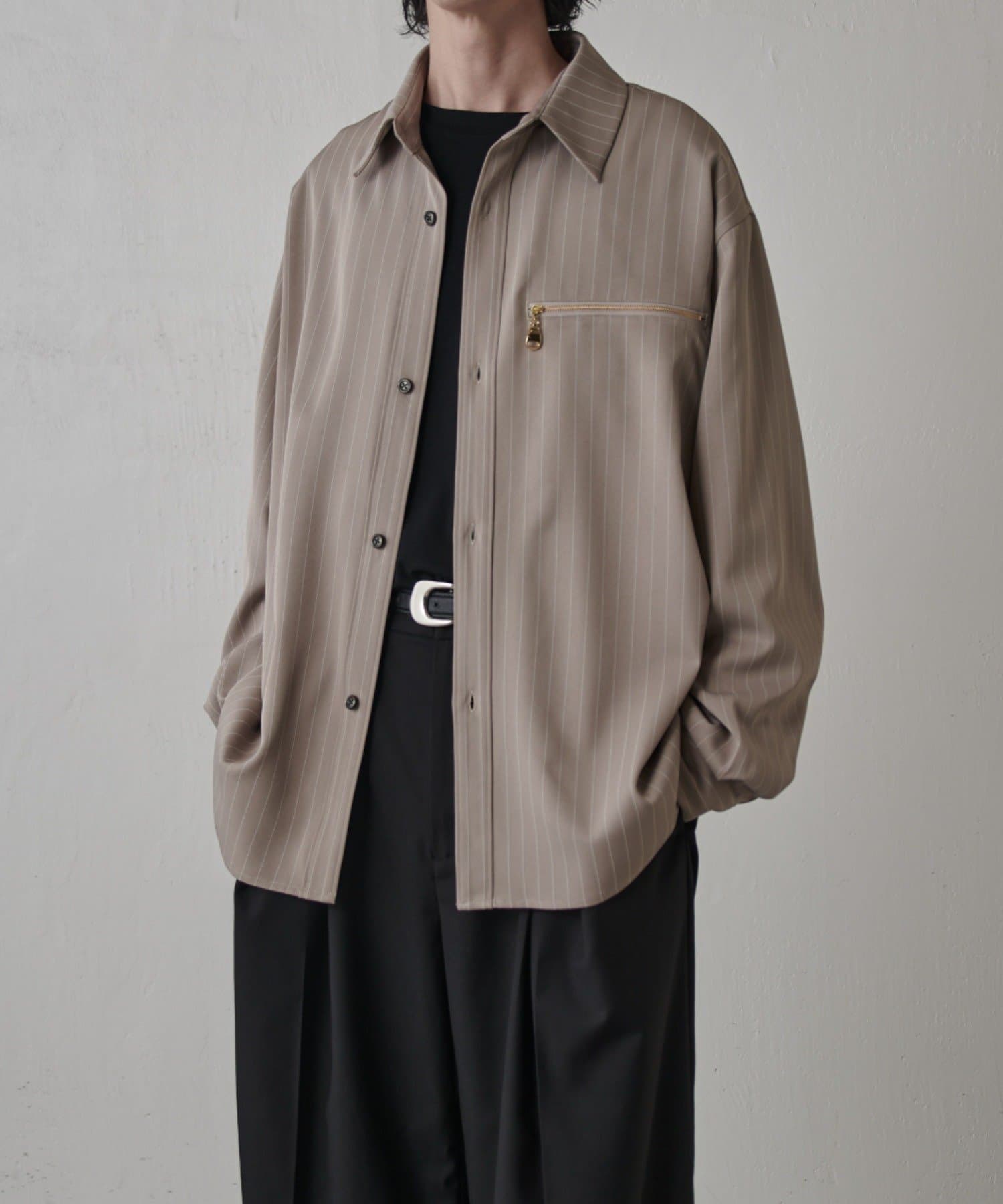 Lui's(ルイス) ストライプオーバーシャツブルゾン