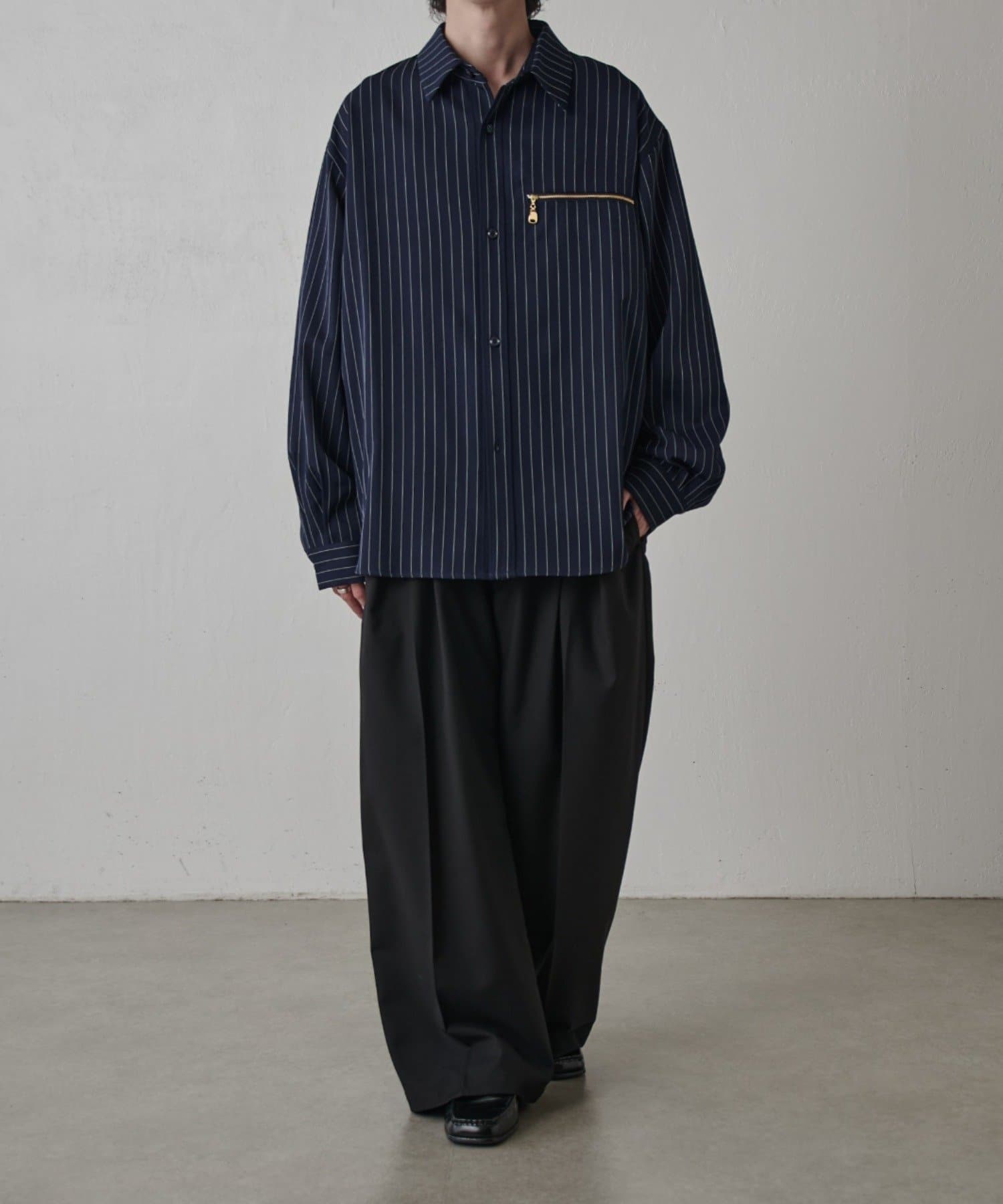 Lui's(ルイス) ストライプオーバーシャツブルゾン