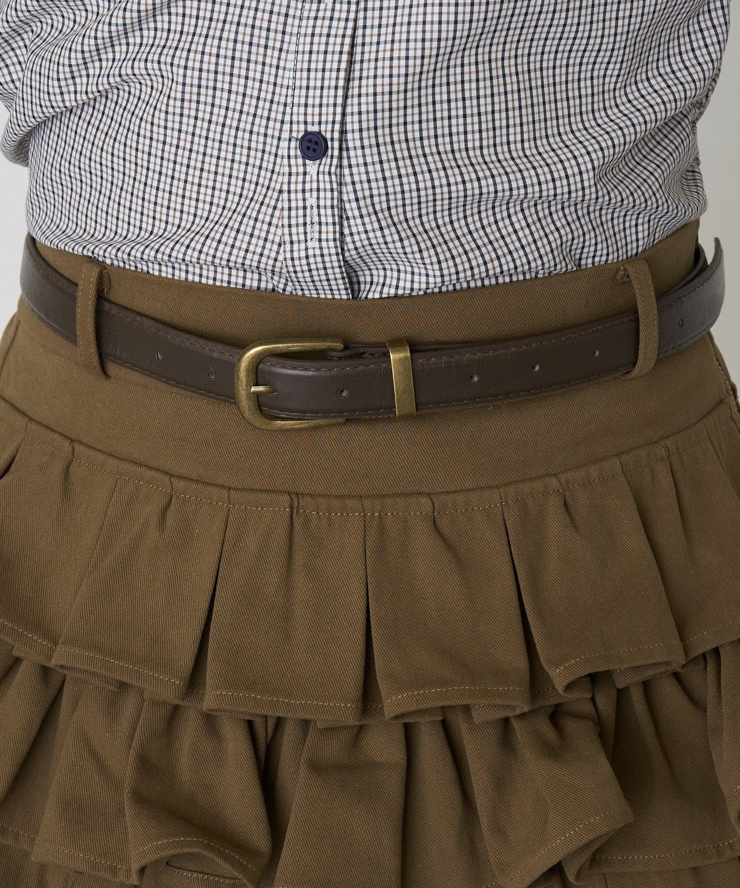 RAY CASSIN(レイカズン) ベルト付ツイルティアードスカート