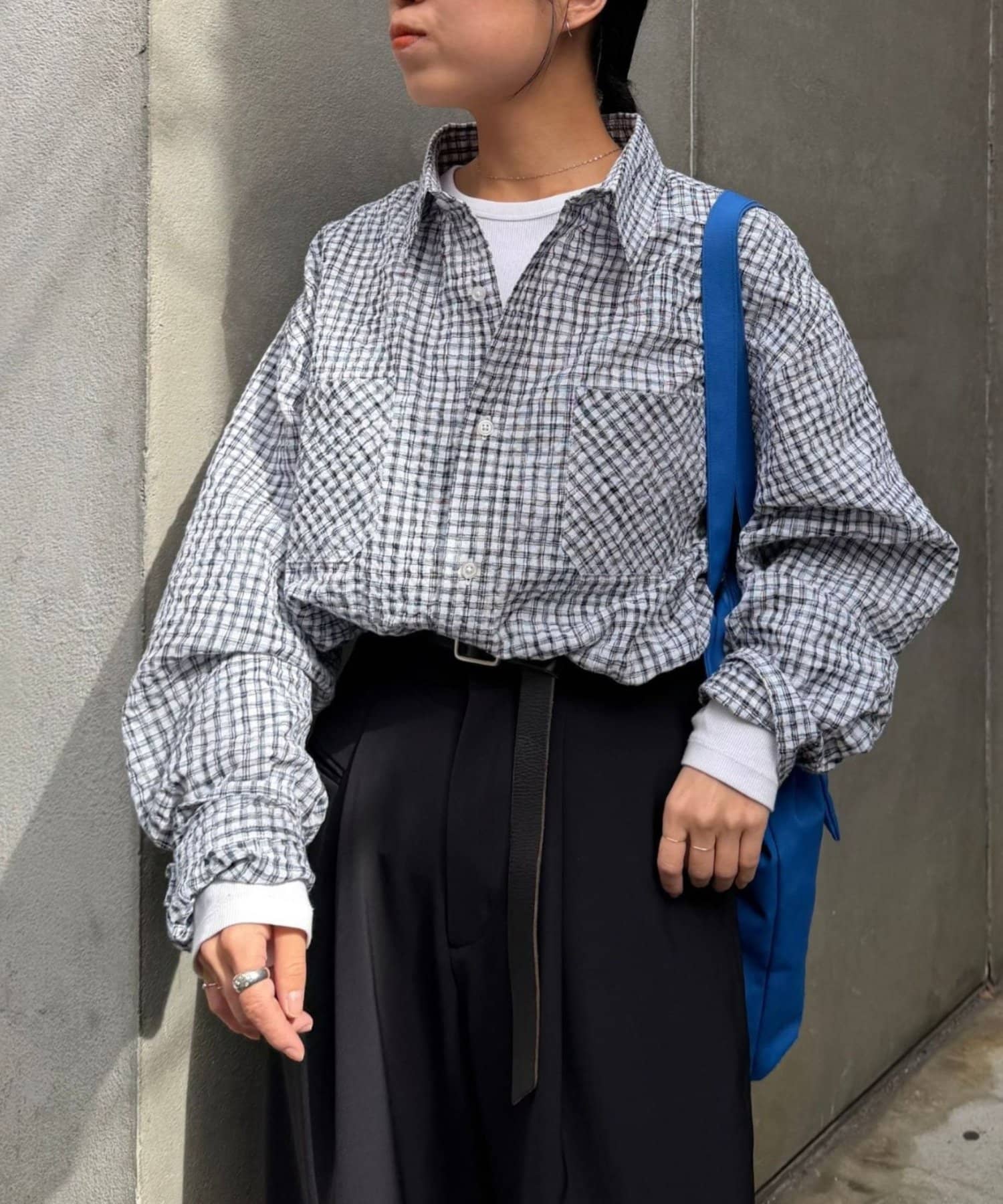 COLONY 2139(コロニー トゥーワンスリーナイン) チェックサッカー長袖シャツ