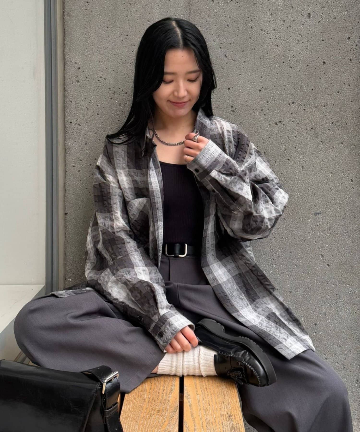 COLONY 2139(コロニー トゥーワンスリーナイン) チェックサッカー長袖シャツ