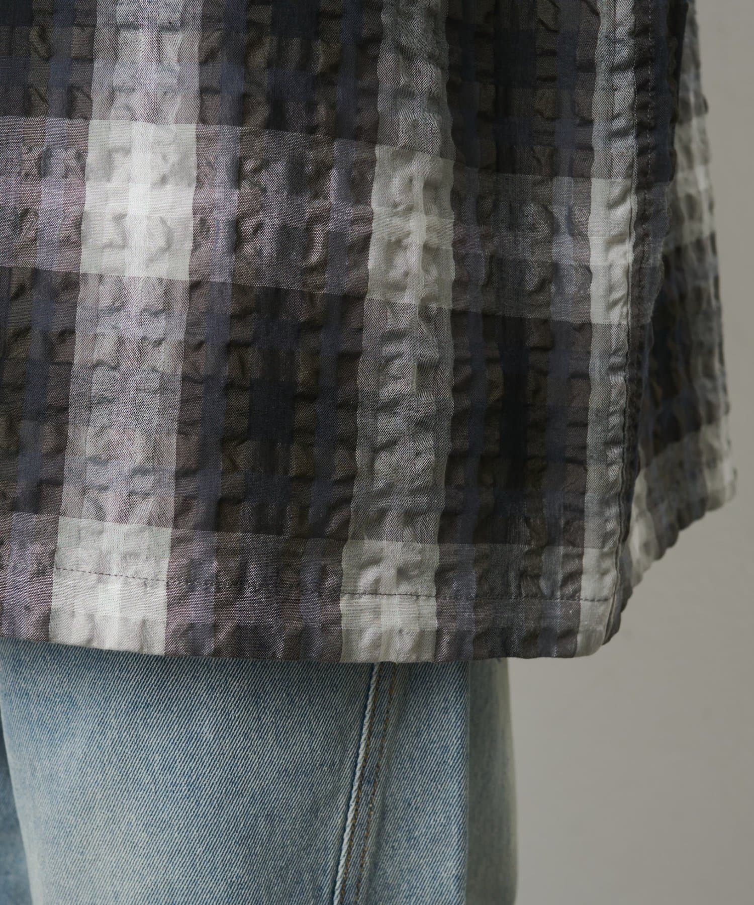 COLONY 2139(コロニー トゥーワンスリーナイン) チェックサッカー長袖シャツ