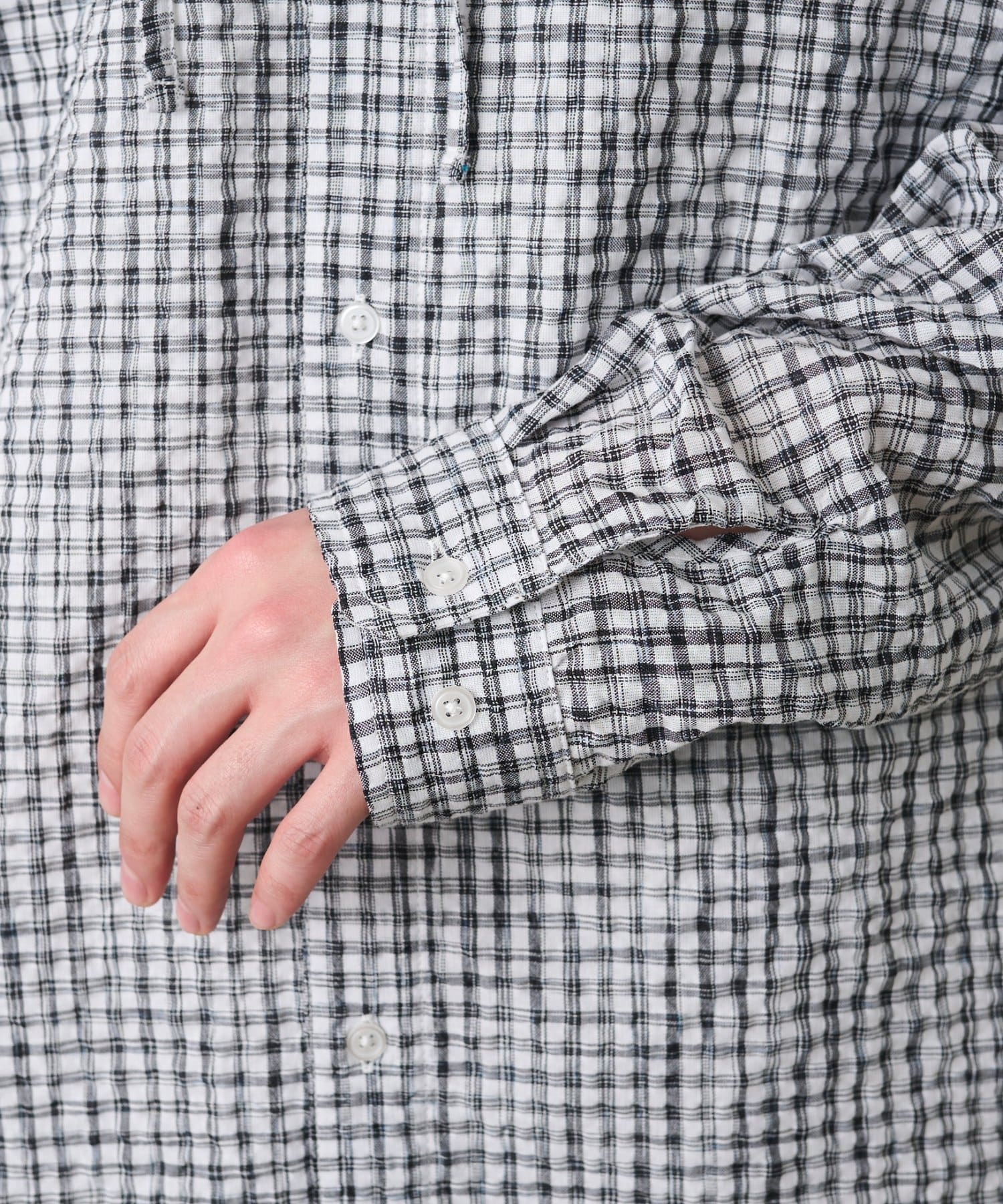 COLONY 2139(コロニー トゥーワンスリーナイン) チェックサッカーフードシャツ