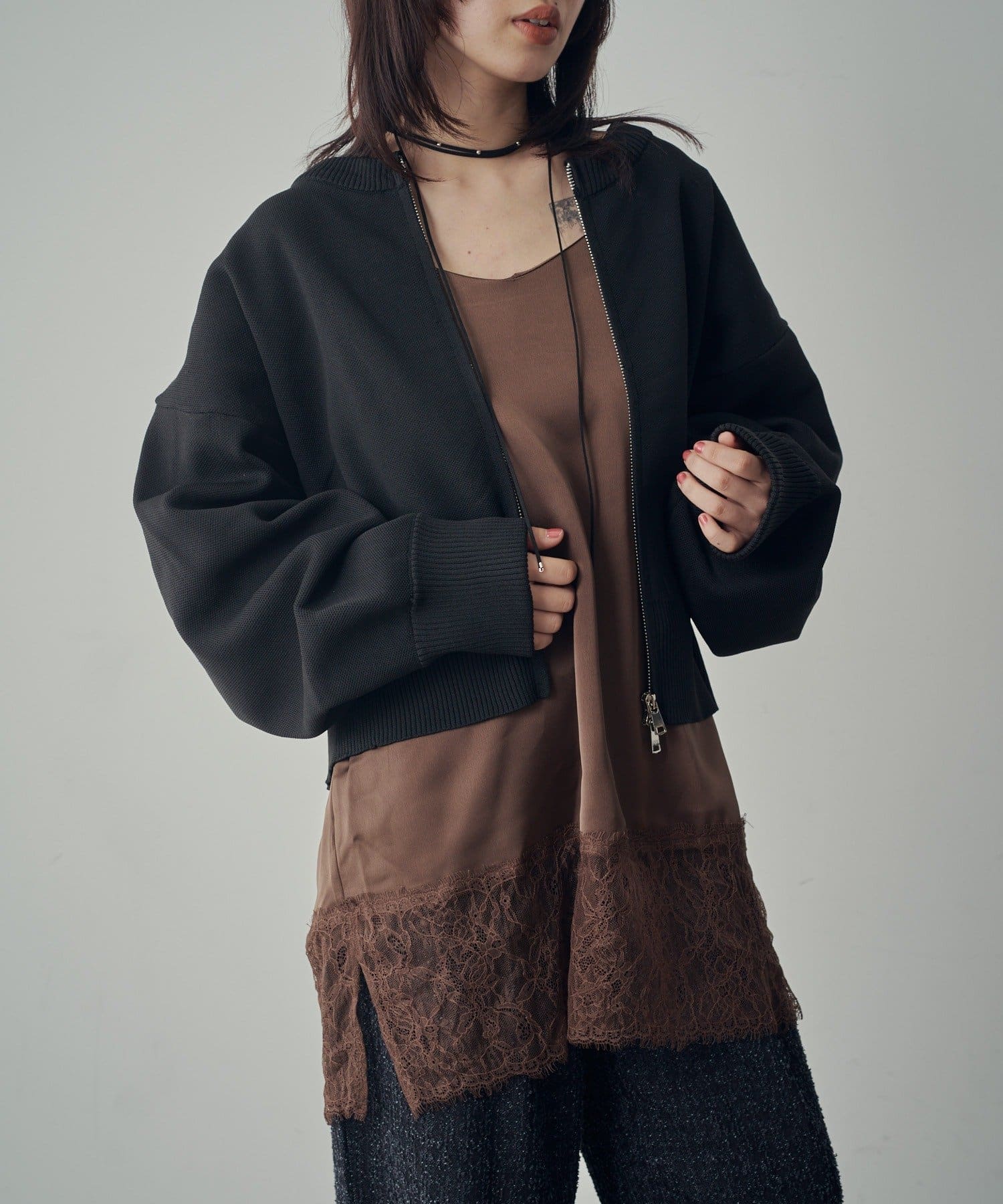 -goocy-(グーシー) サテンレースキャミ