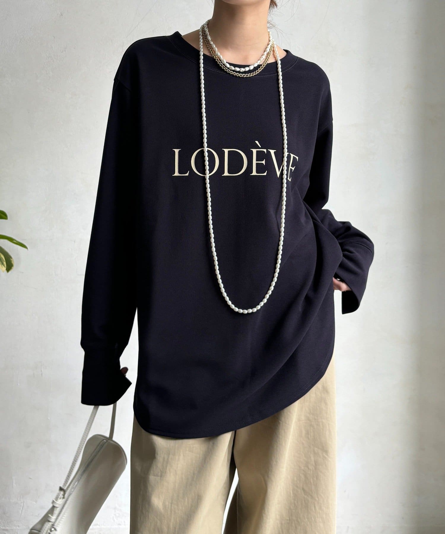 DOUDOU(ドゥドゥ) カットジョーゼットLODEVEロゴTEEブラウス