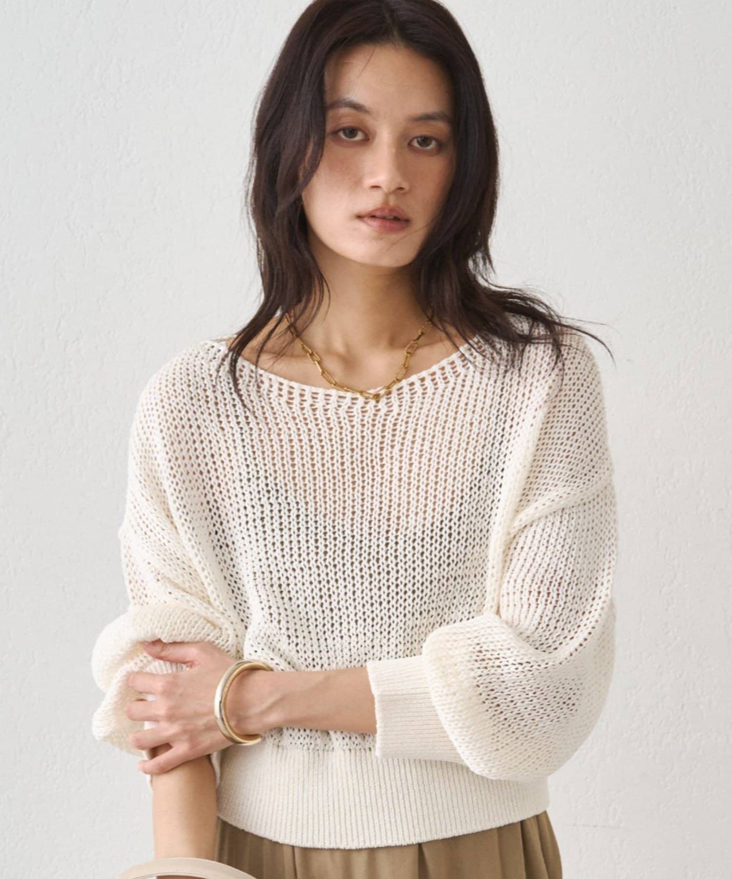 LOUNGEDRESS(ラウンジドレス) クリスピーコットンショートニット