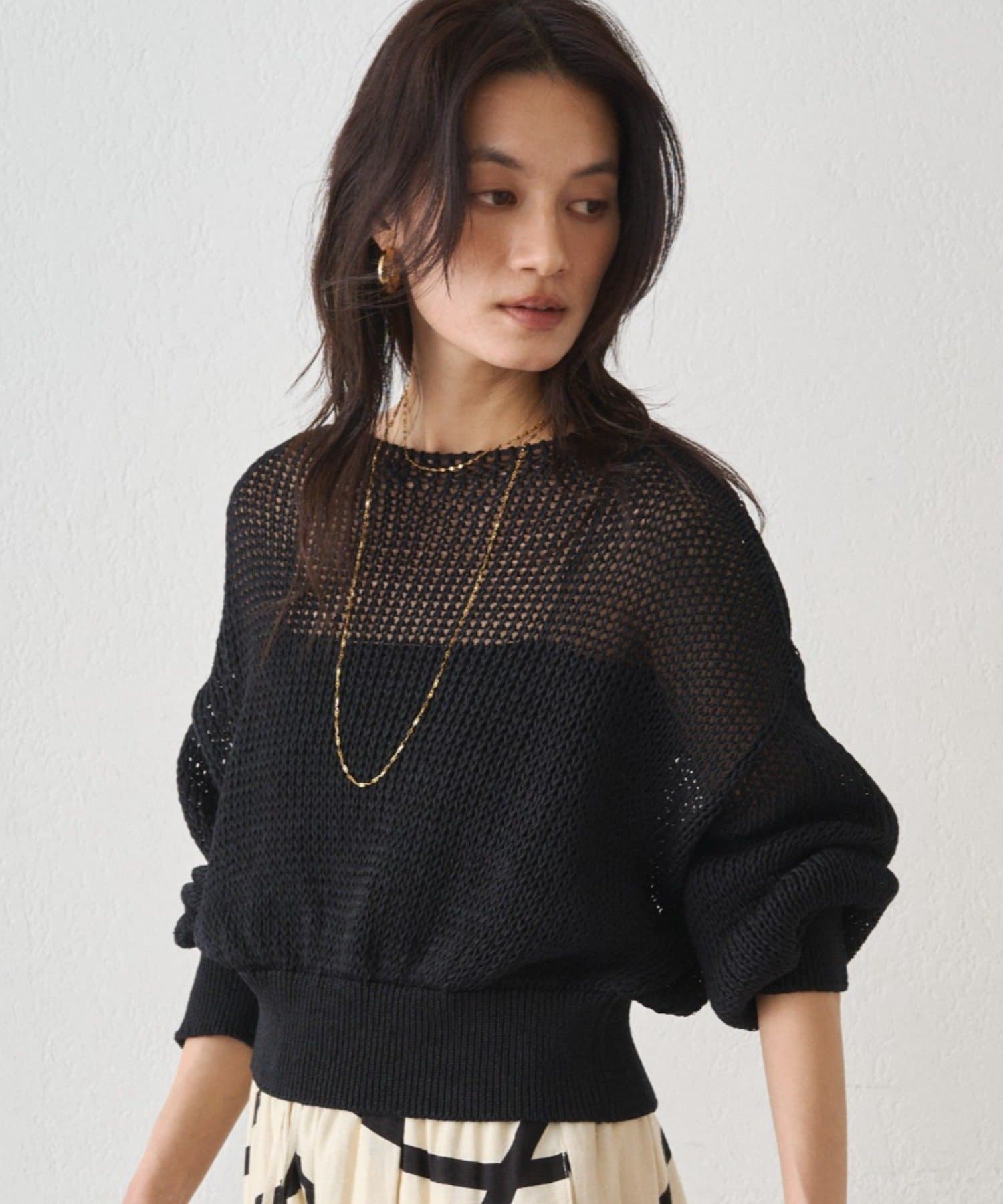 LOUNGEDRESS(ラウンジドレス) クリスピーコットンショートニット