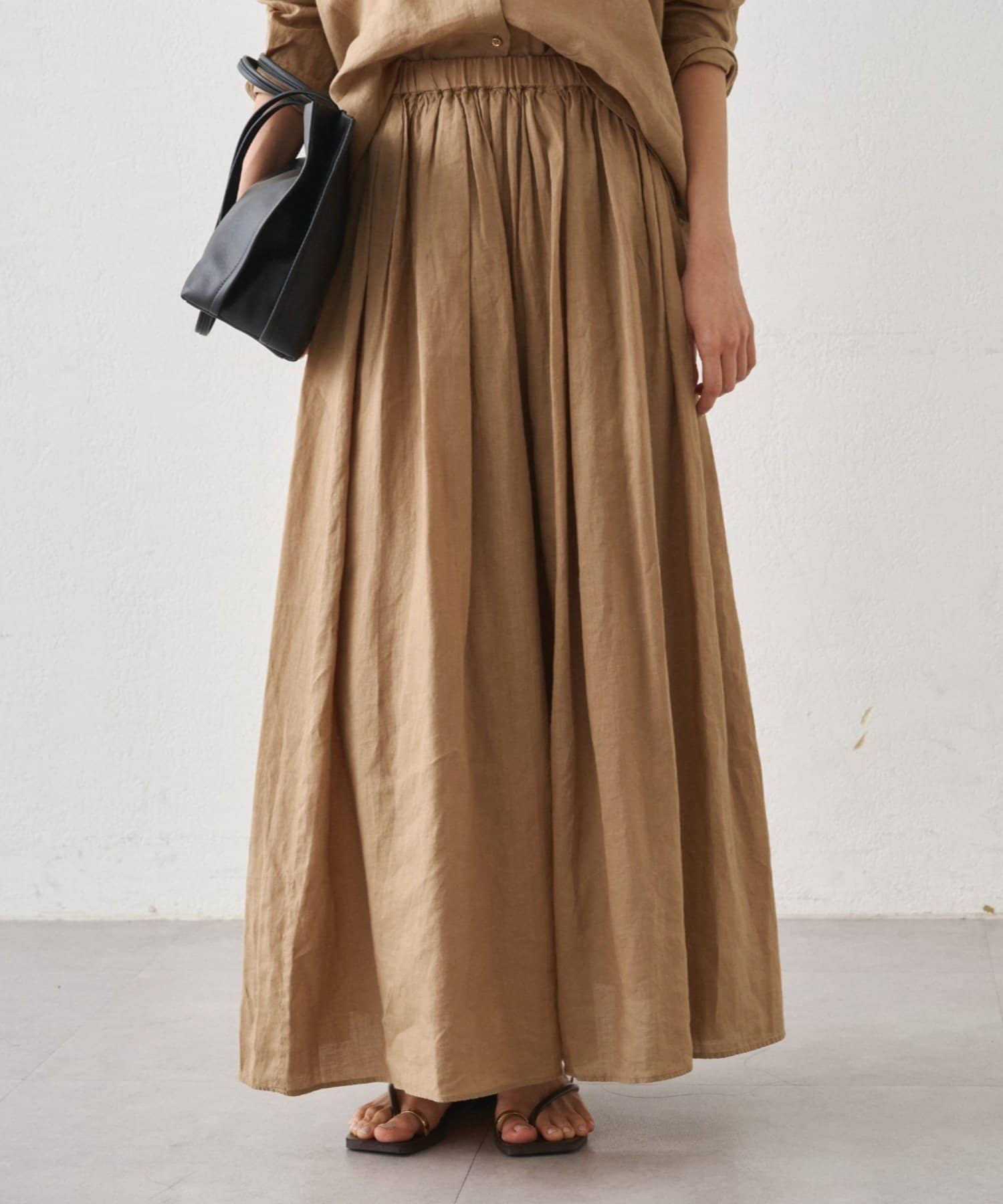LOUNGEDRESS(ラウンジドレス) リネンタックギャザースカート