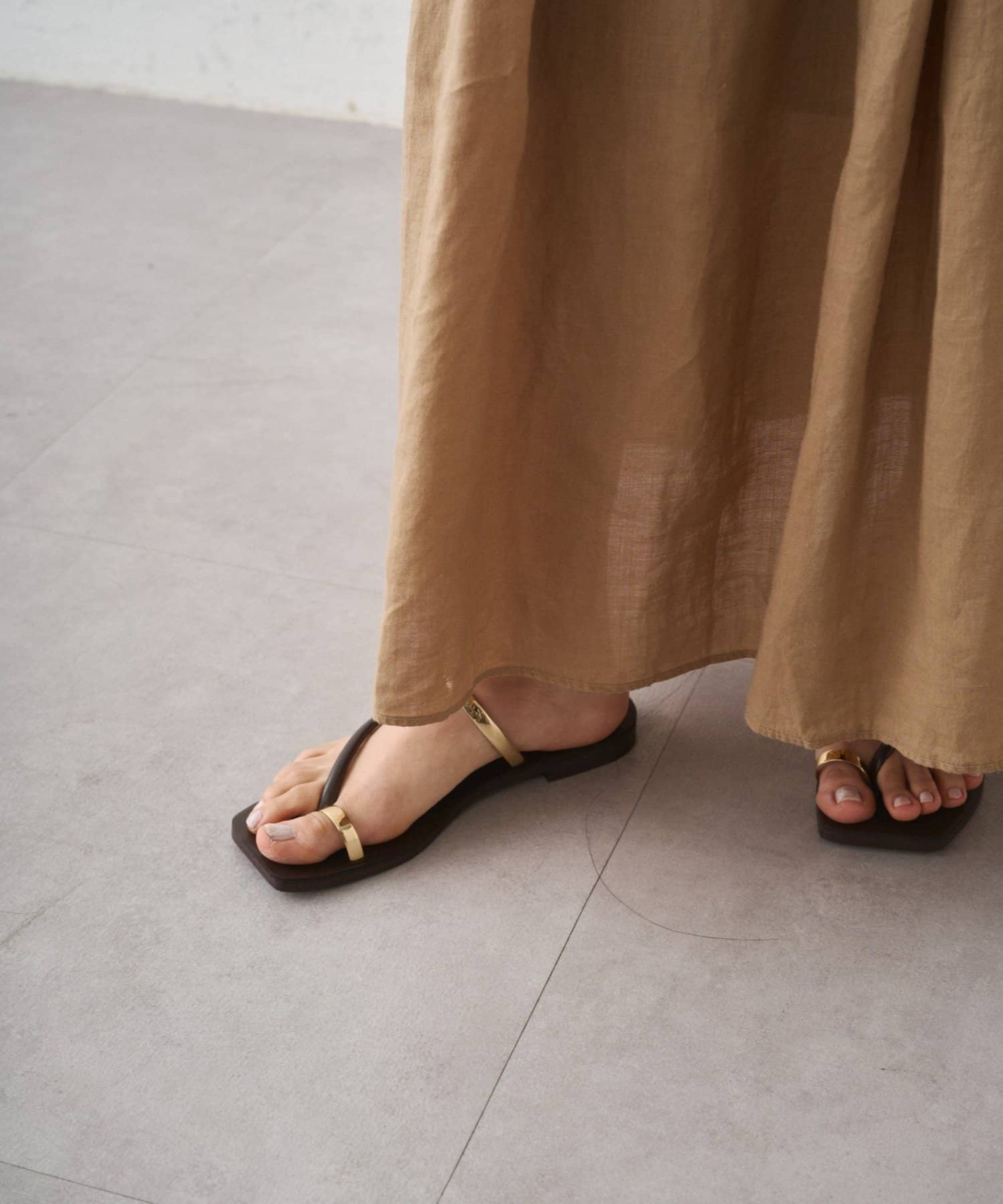 LOUNGEDRESS(ラウンジドレス) リネンタックギャザースカート