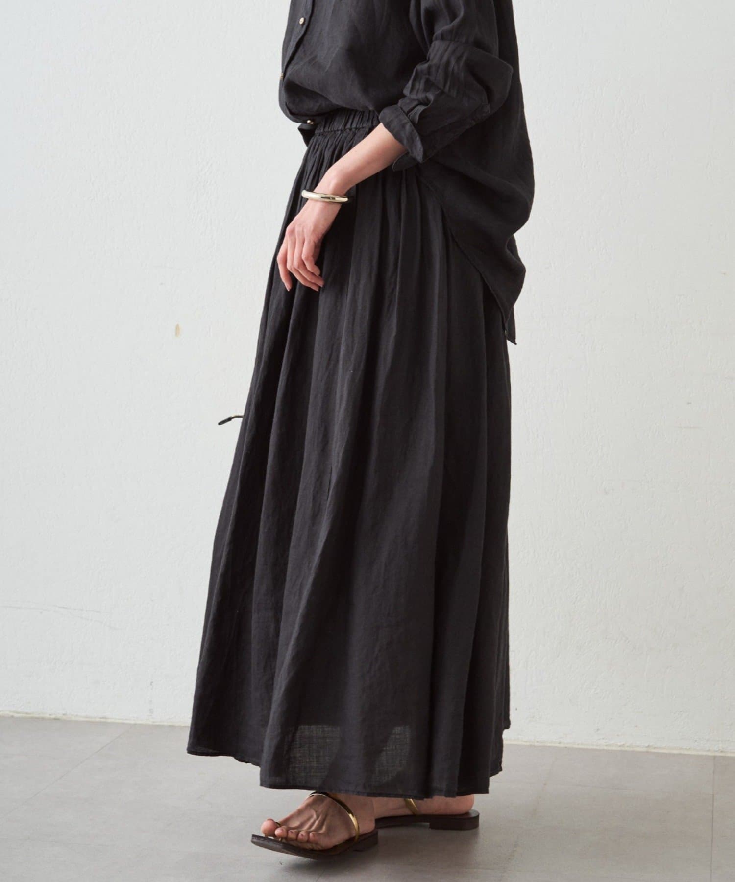 LOUNGEDRESS(ラウンジドレス) リネンタックギャザースカート
