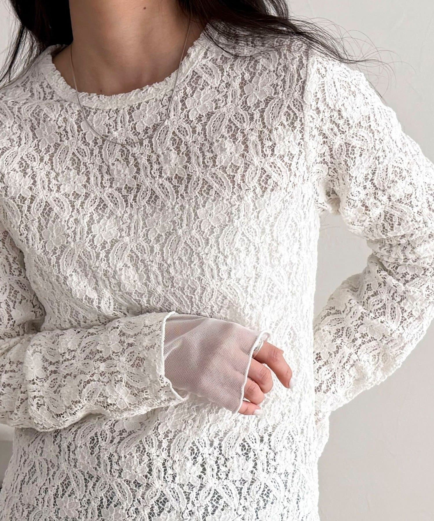 FREDY & GLOSTER(フレディ アンド グロスター) チュールレイヤードレースロンＴ