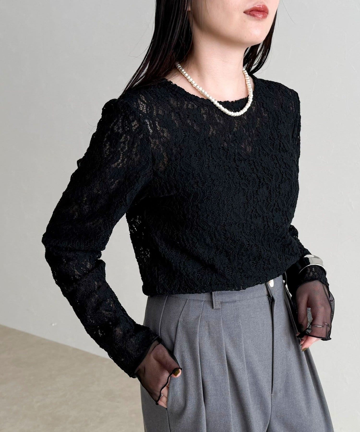 FREDY & GLOSTER(フレディ アンド グロスター) チュールレイヤードレースロンＴ