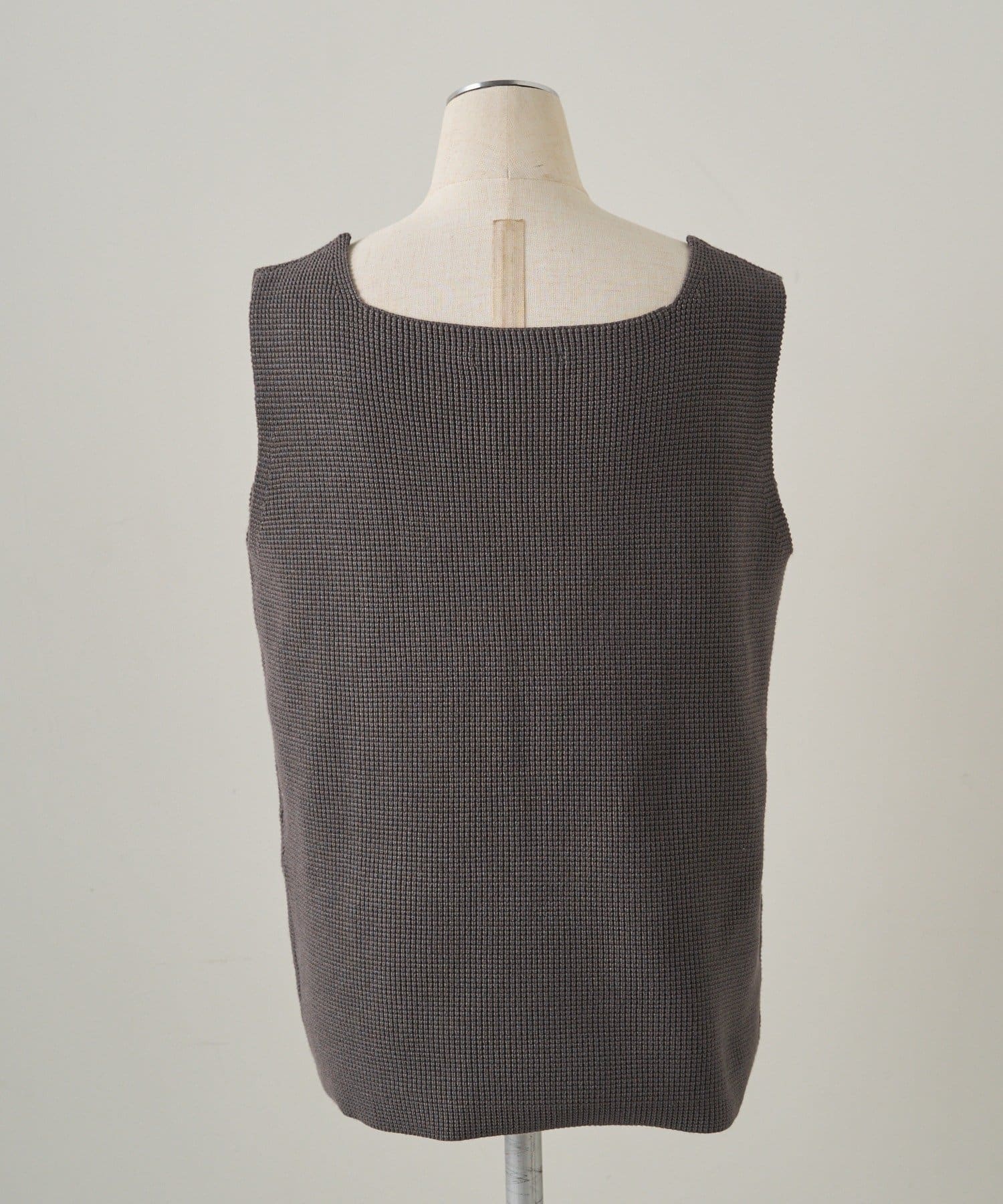 PUAL CE CIN(ピュアルセシン) 【3点セット】ワッフルスクエアタンク＆Vネックカーデ+ワイドパンツセットアップ