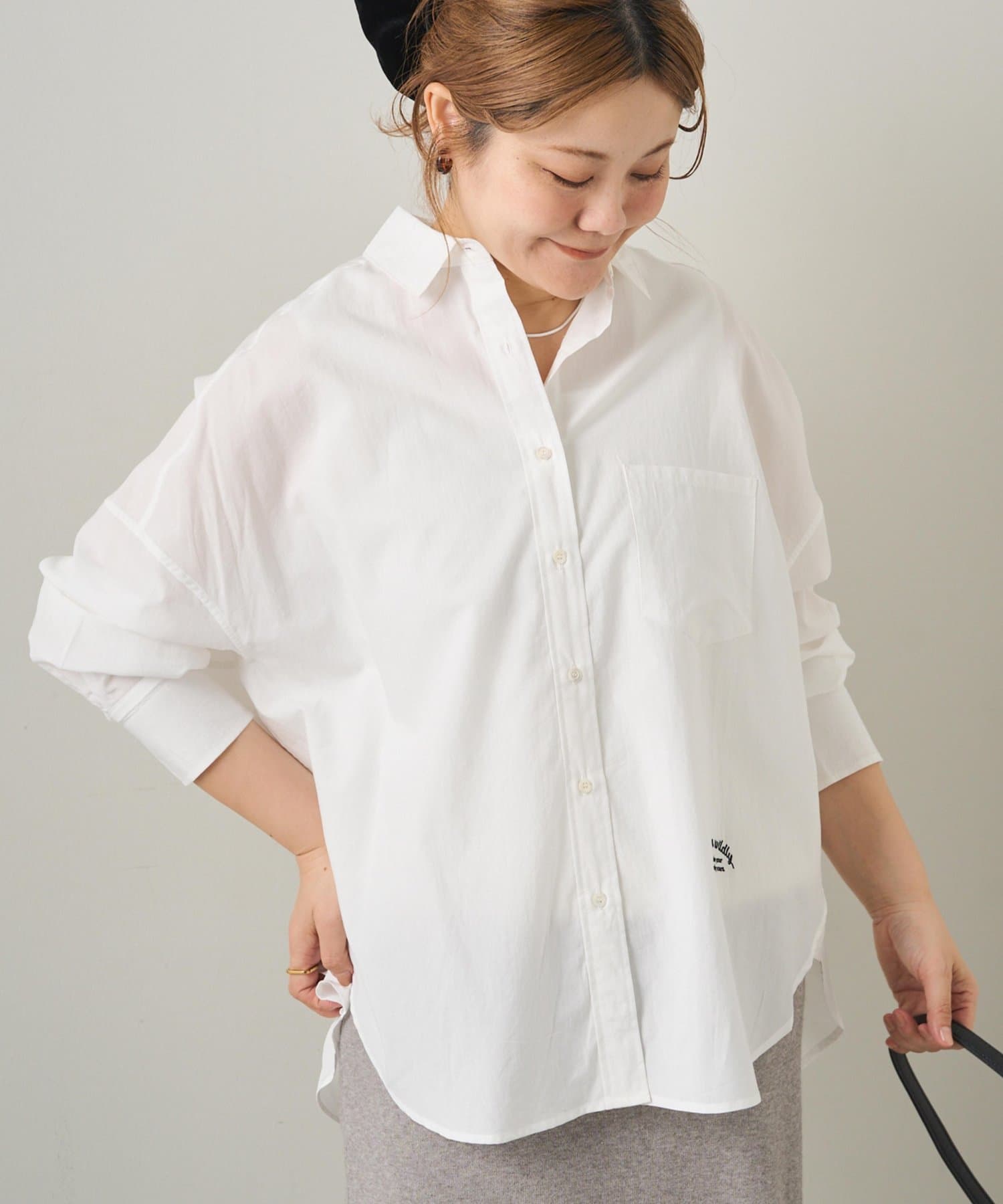 PUAL CE CIN(ピュアルセシン) リヨセルコットンオーバーシャツ