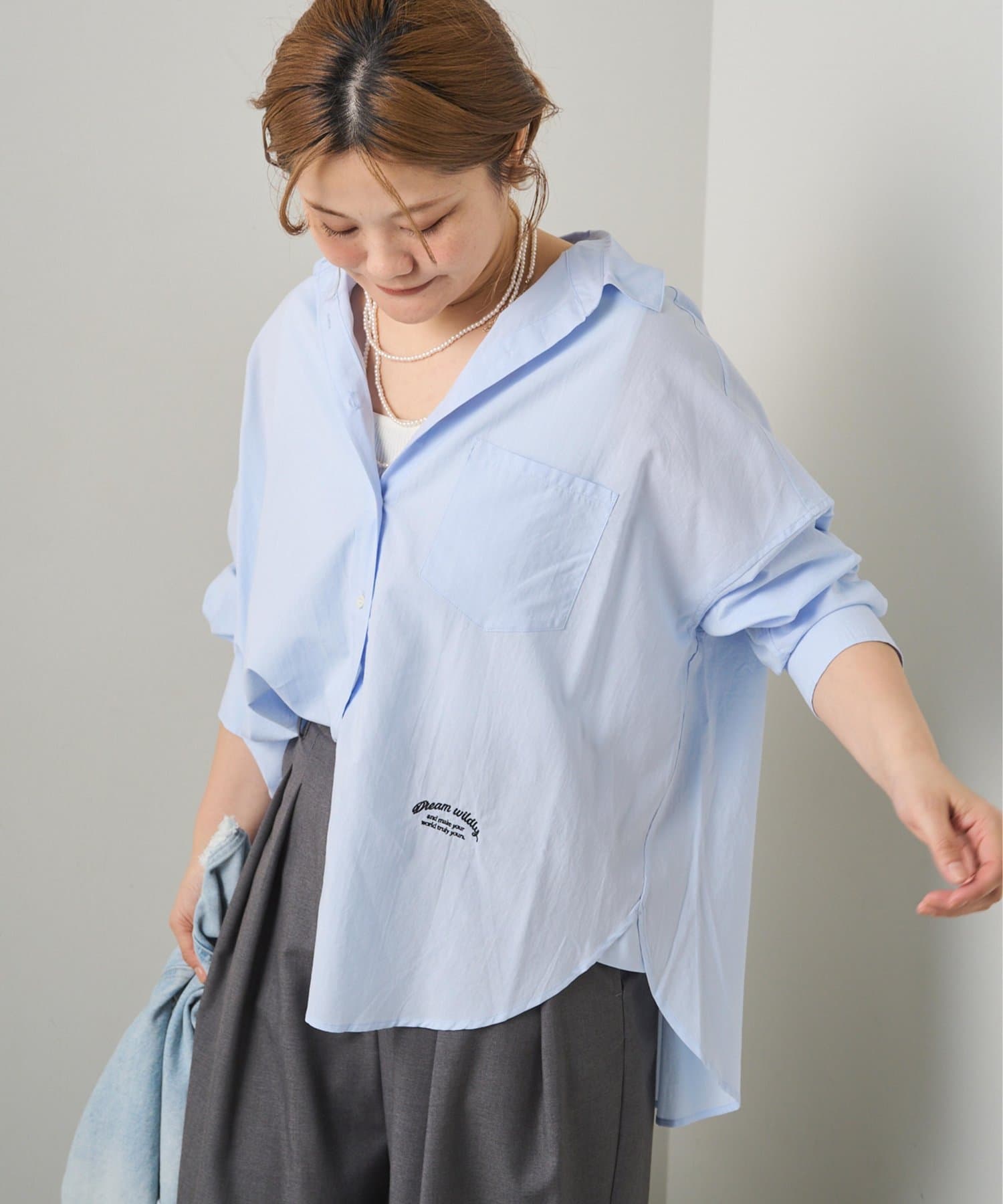 PUAL CE CIN(ピュアルセシン) リヨセルコットンオーバーシャツ