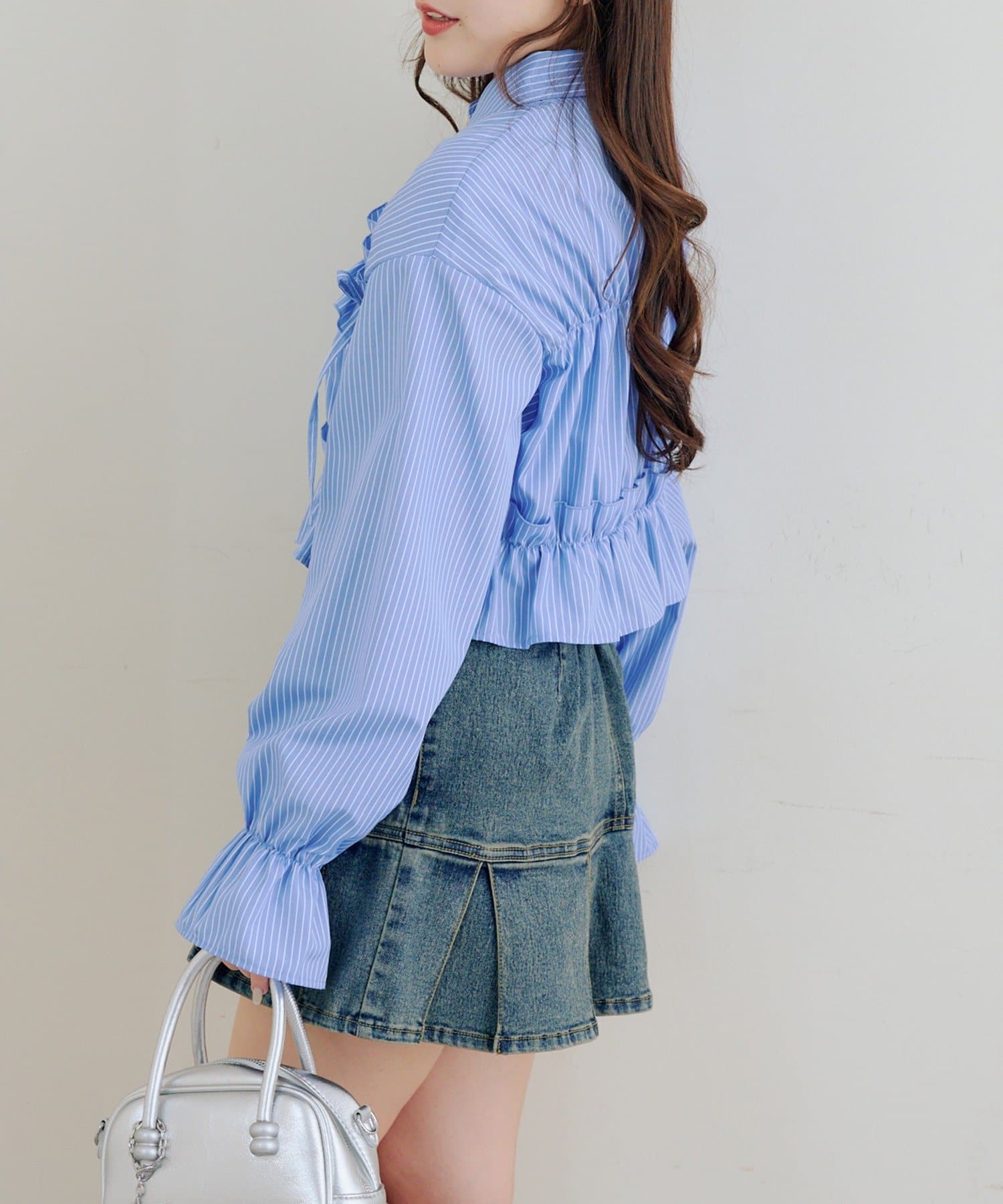 NICE CLAUP / OLIVE des OLIVE OUTLET(ナイスクラップ  / オリーブ デ オリーブ アウトレット) 【RMAF】フリルショートブラウス