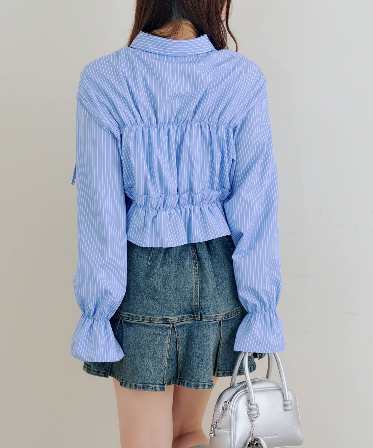 NICE CLAUP / OLIVE des OLIVE OUTLET(ナイスクラップ  / オリーブ デ オリーブ アウトレット) 【RMAF】フリルショートブラウス