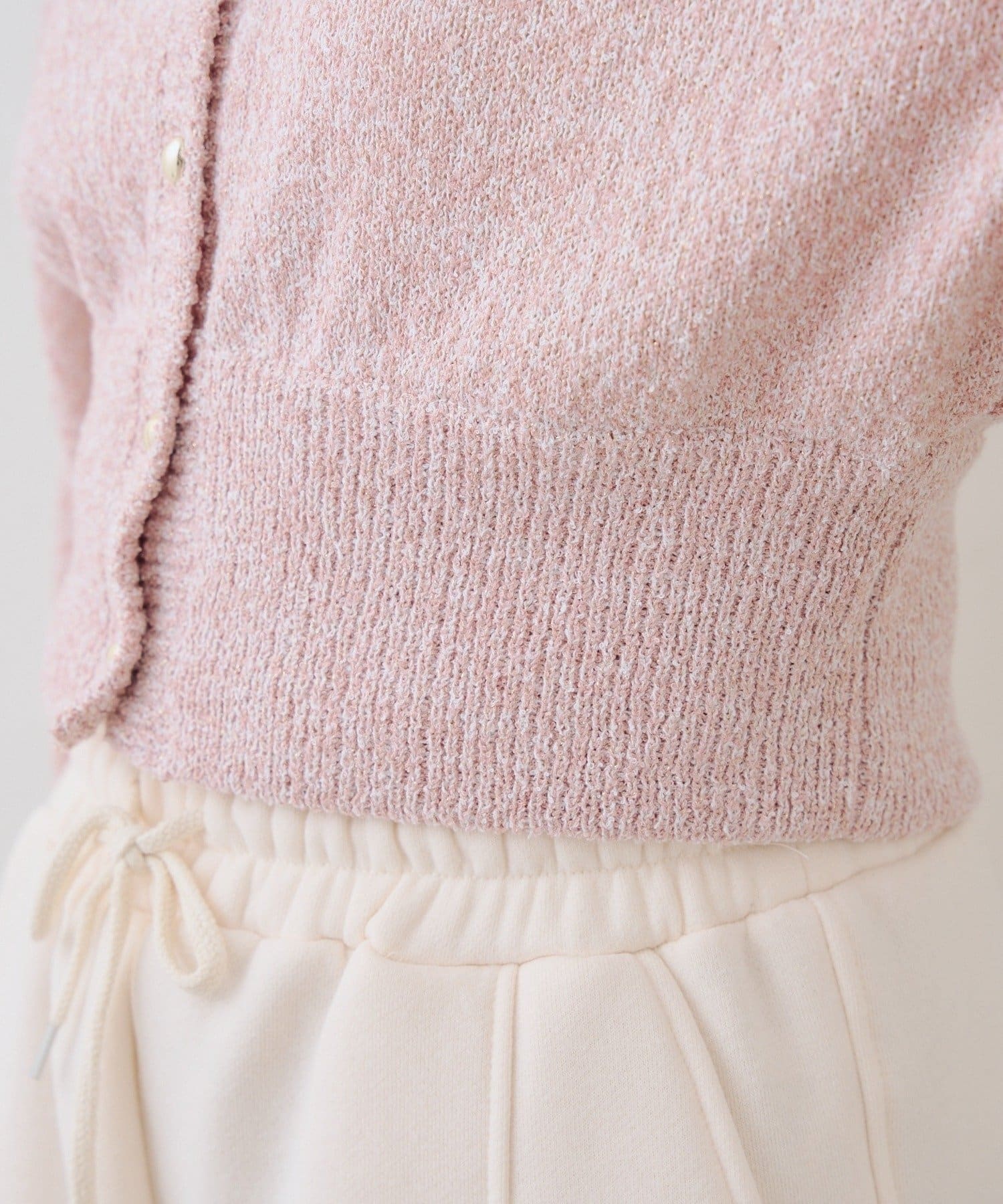 NICE CLAUP / OLIVE des OLIVE OUTLET(ナイスクラップ  / オリーブ デ オリーブ アウトレット) 【RMAF】ラメハート釦クルーカーディガン