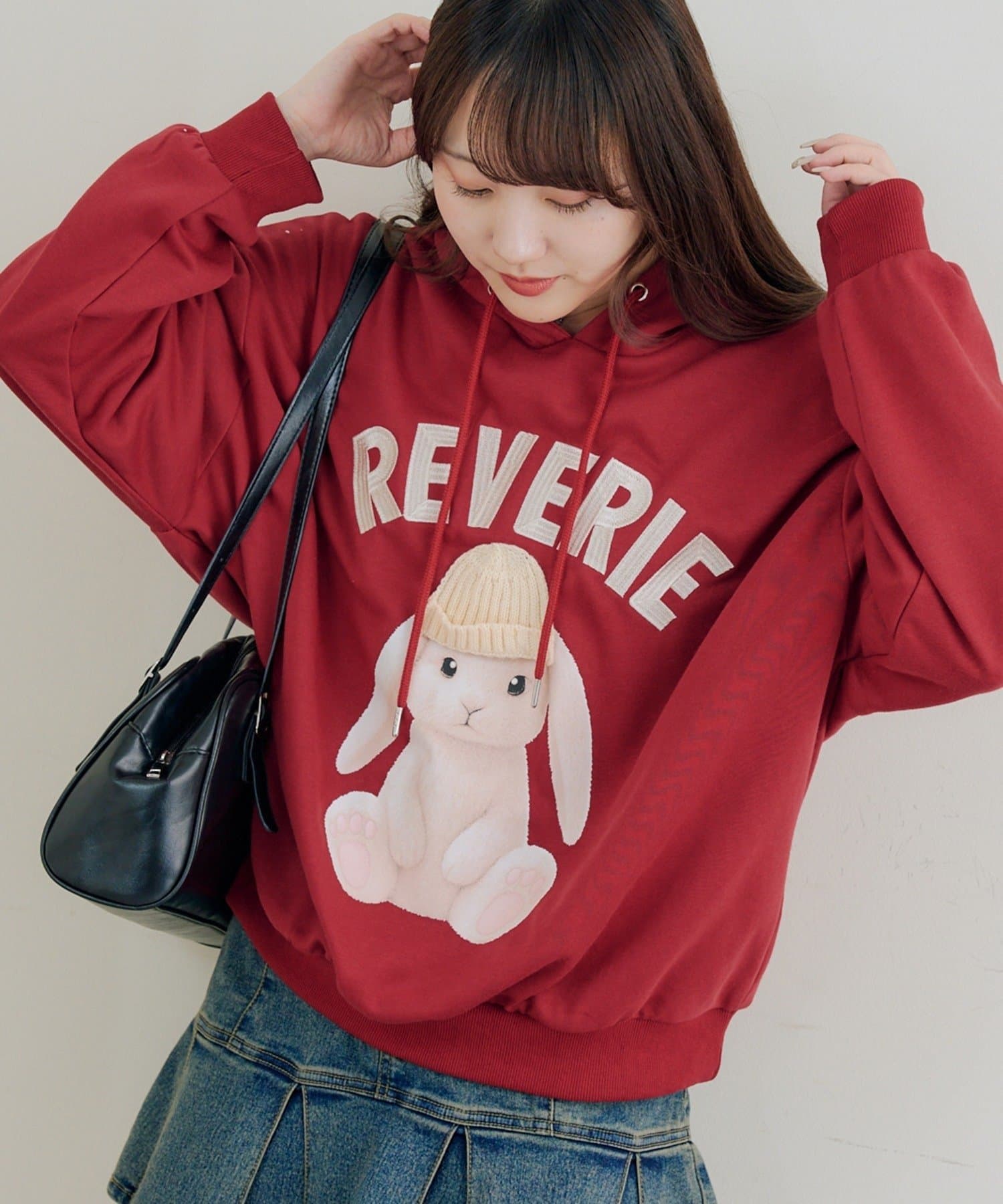 NICE CLAUP / OLIVE des OLIVE OUTLET(ナイスクラップ  / オリーブ デ オリーブ アウトレット) 【RMAF】ニット帽ウサギパーカー