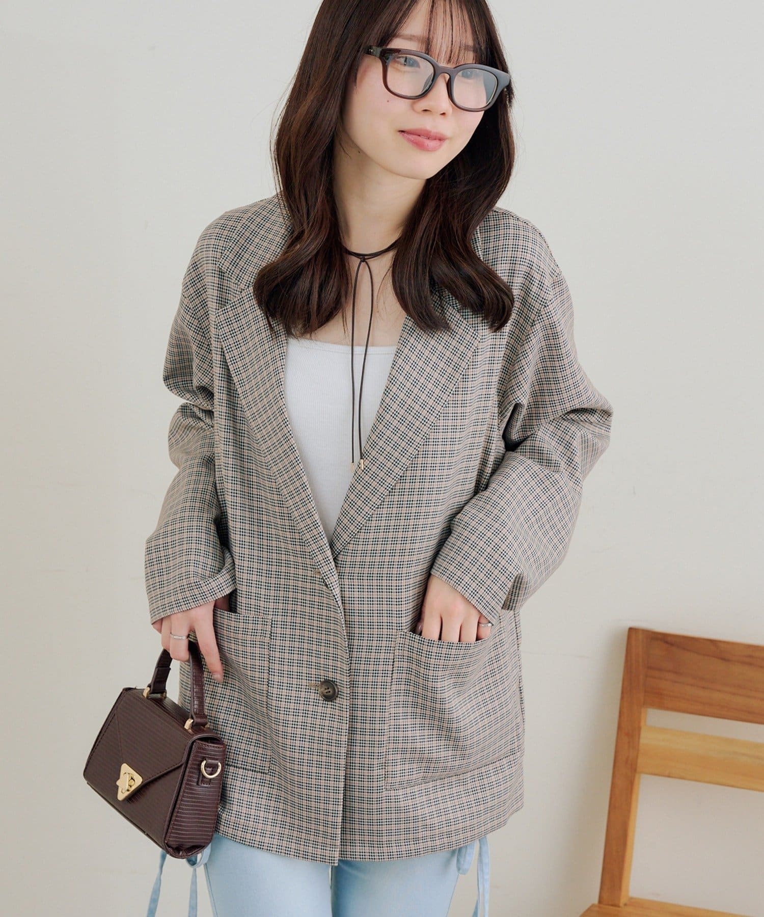 NICE CLAUP / OLIVE des OLIVE OUTLET(ナイスクラップ  / オリーブ デ オリーブ アウトレット) 【RMAF】レースリボンテーラードジャケット