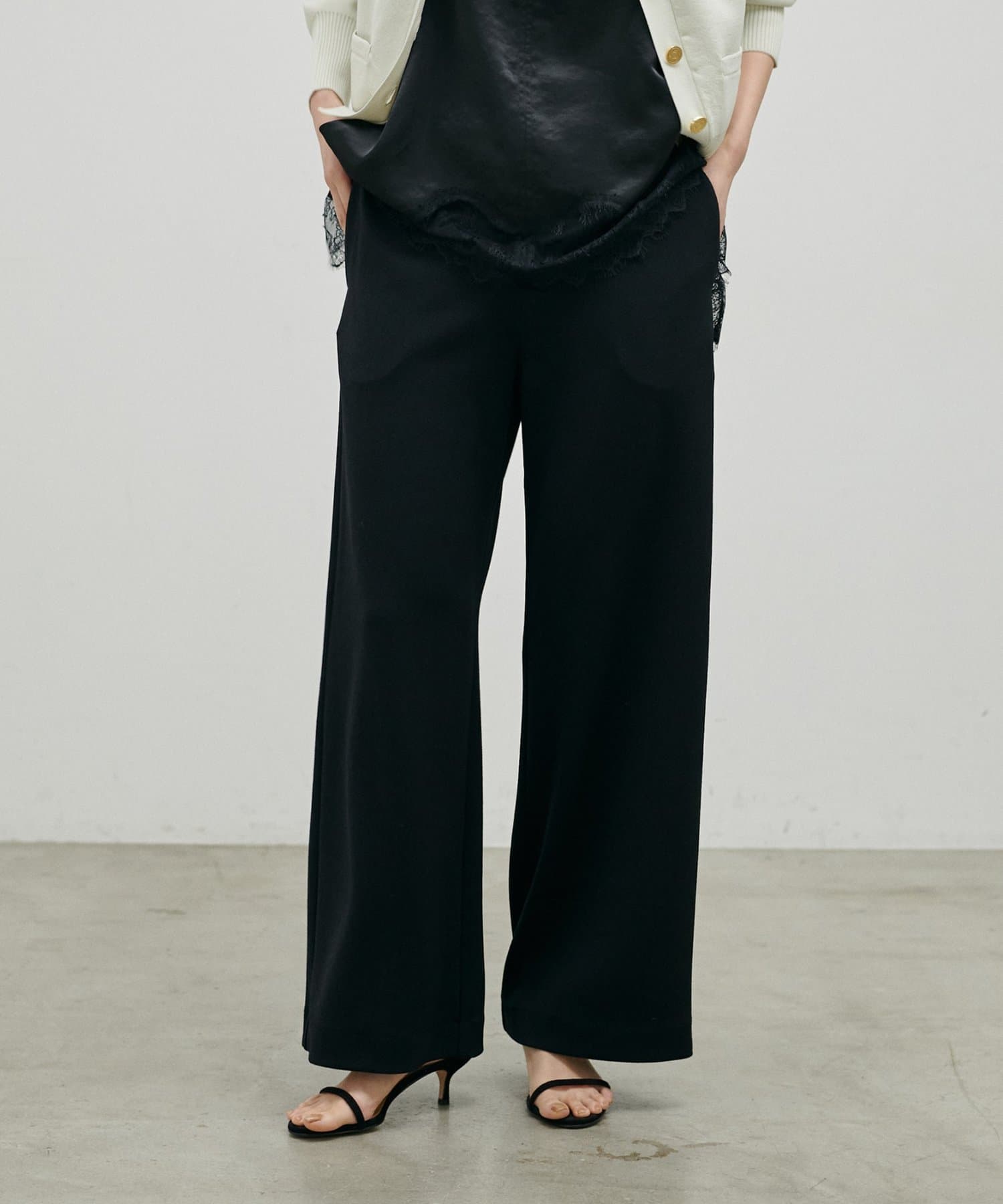 LARUTA(ラルータ) しっかりカットジョーゼットパンツ