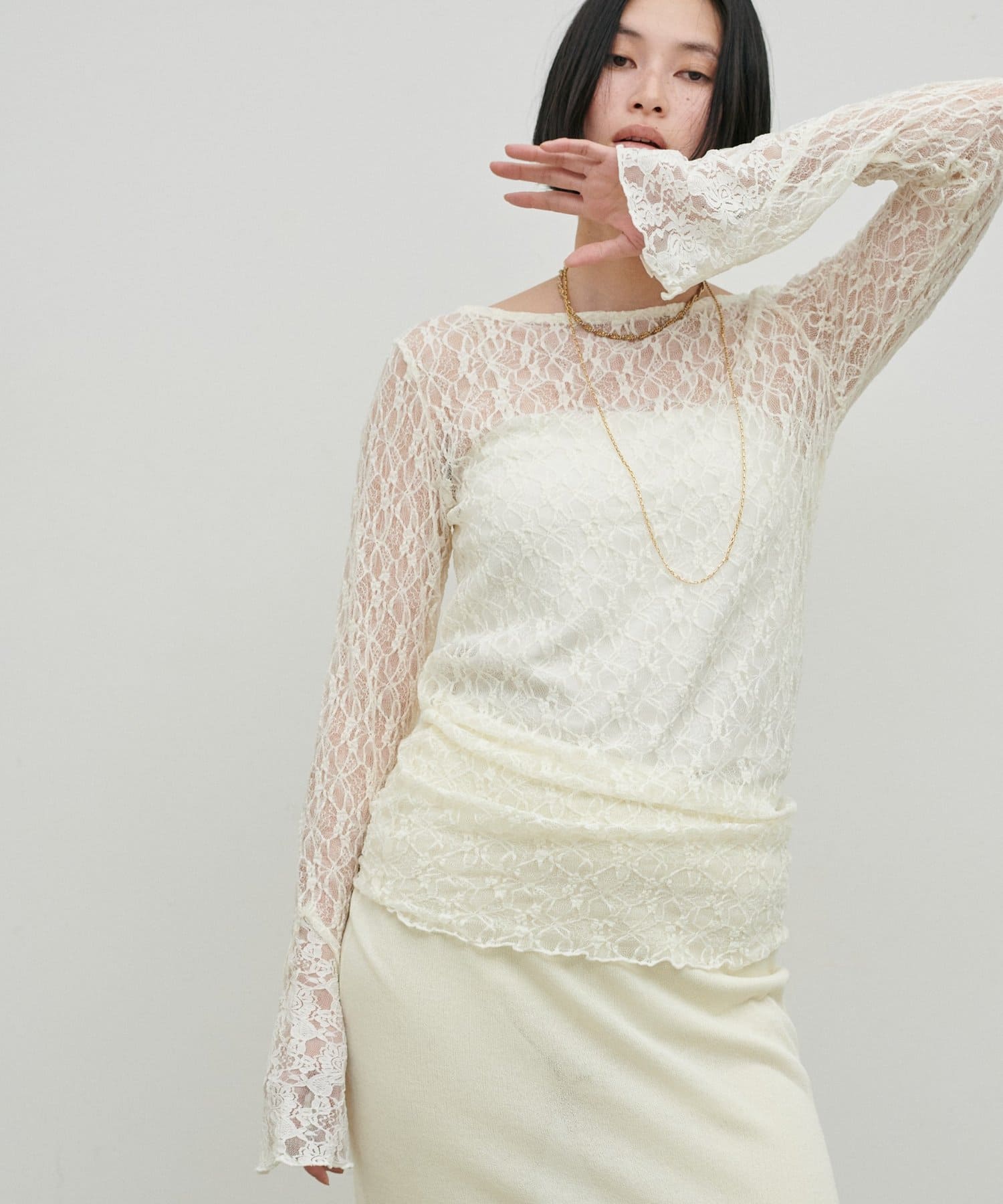 LARUTA(ラルータ) MIXレース切替プルオーバー