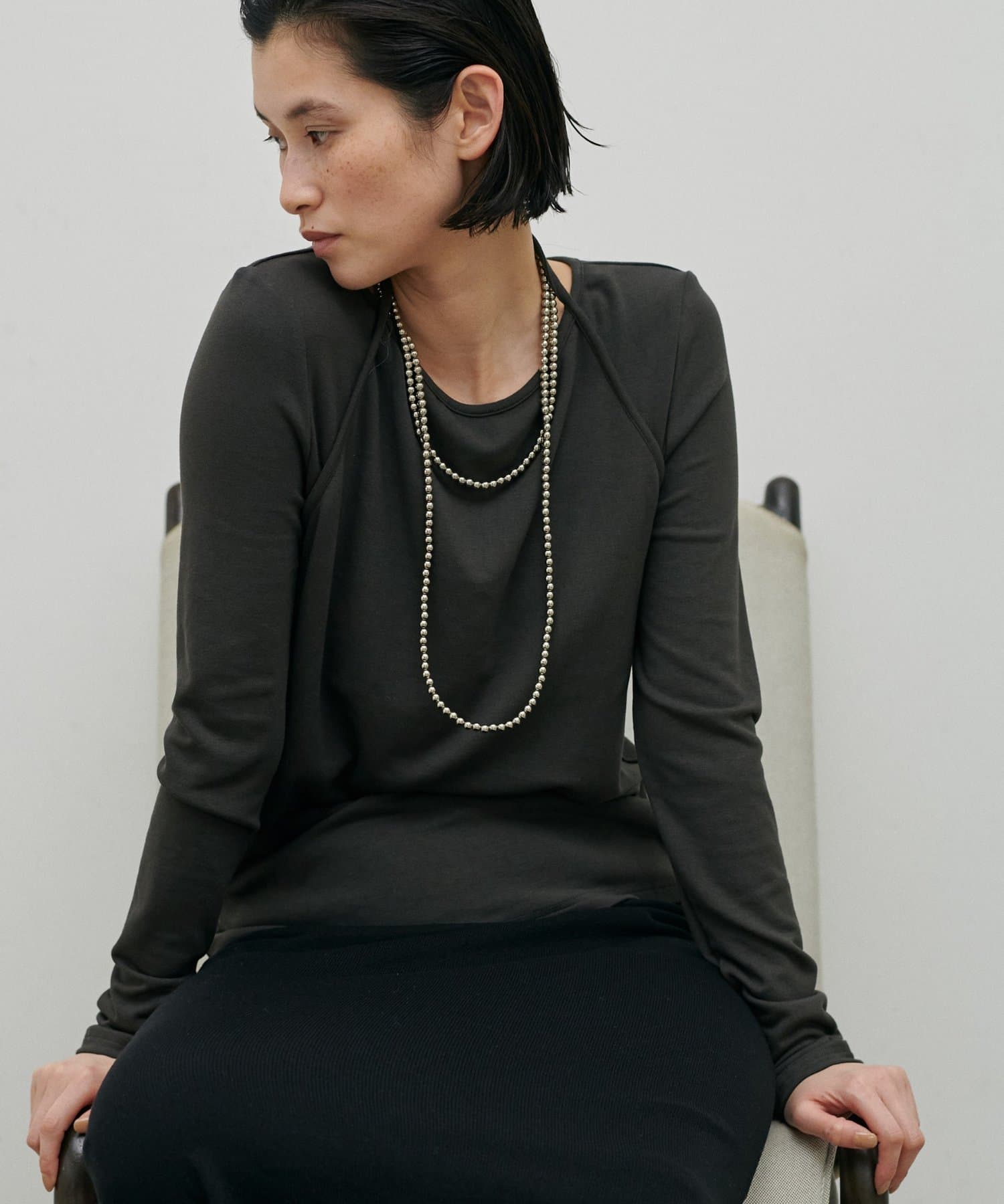 LARUTA(ラルータ) ホルターネック風トロモチカットソー