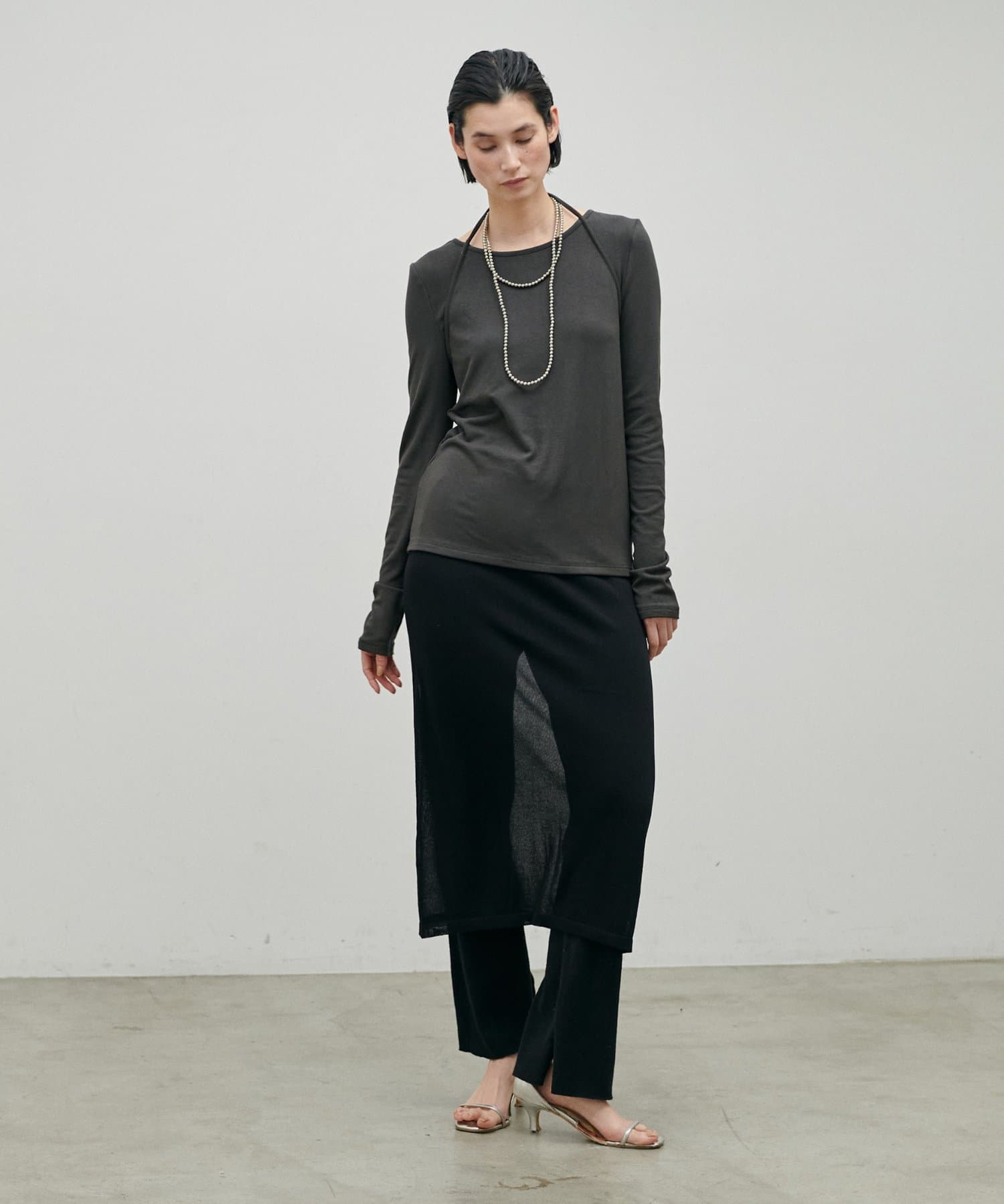 LARUTA(ラルータ) ホルターネック風トロモチカットソー