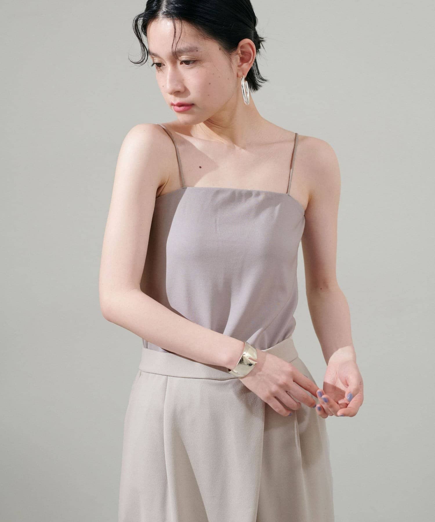 LARUTA(ラルータ) カップ付きレーヨンポンチキャミ