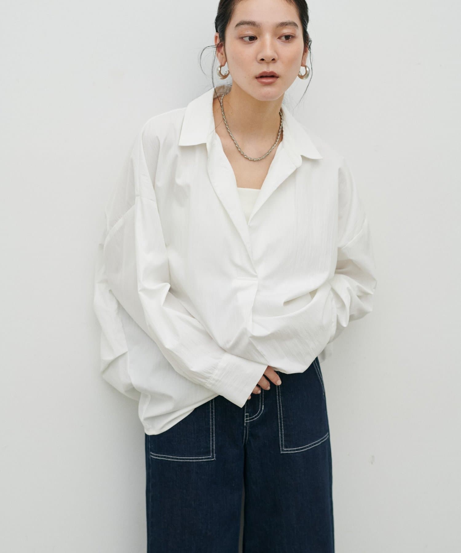 LARUTA(ラルータ) スキッパー長袖シャツ