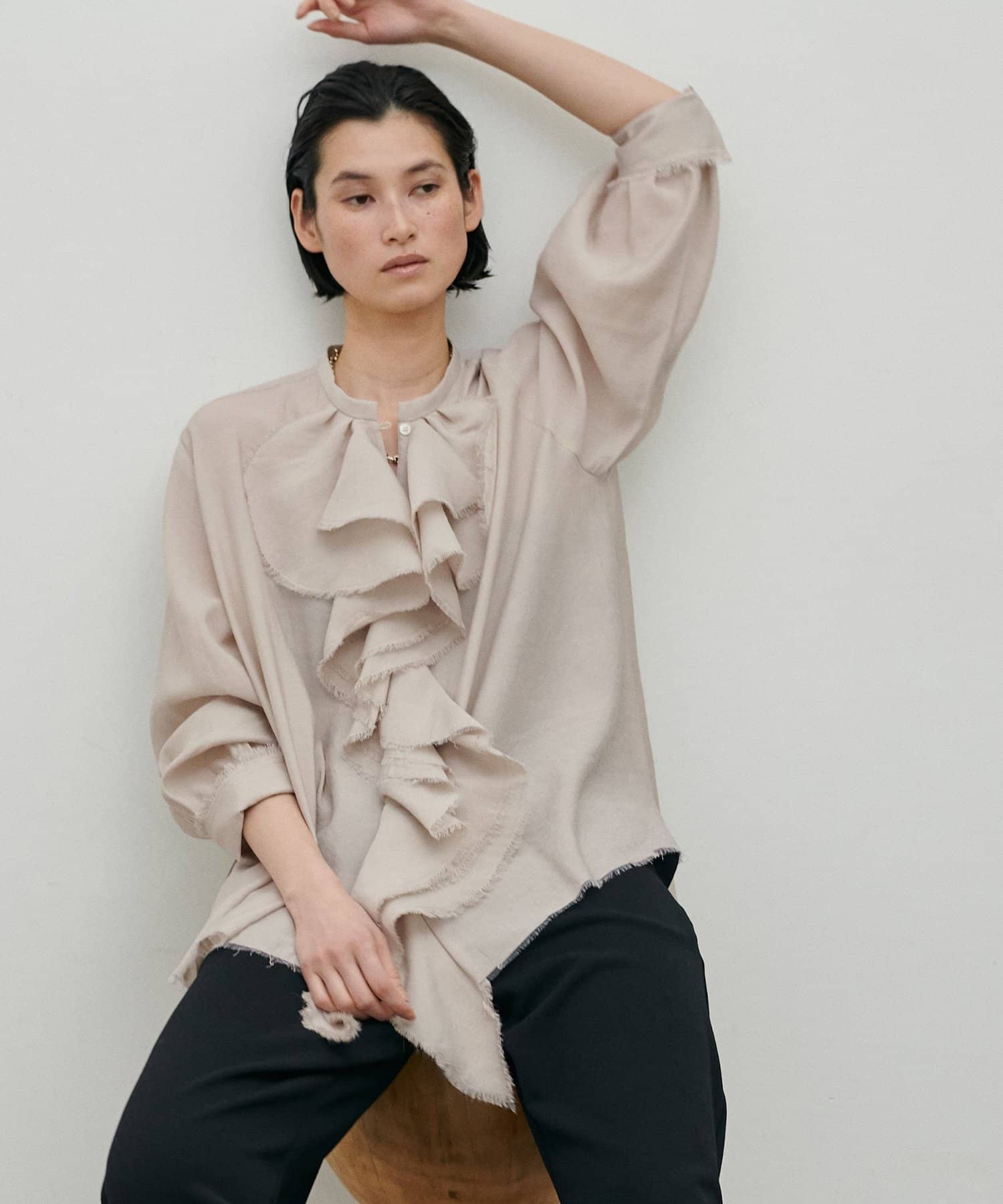 LARUTA(ラルータ) ラッフルフリンジブラウス