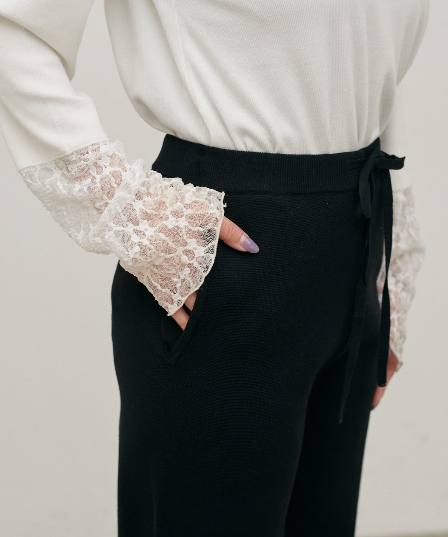 LARUTA(ラルータ) ミラノリブニットジョガーパンツ