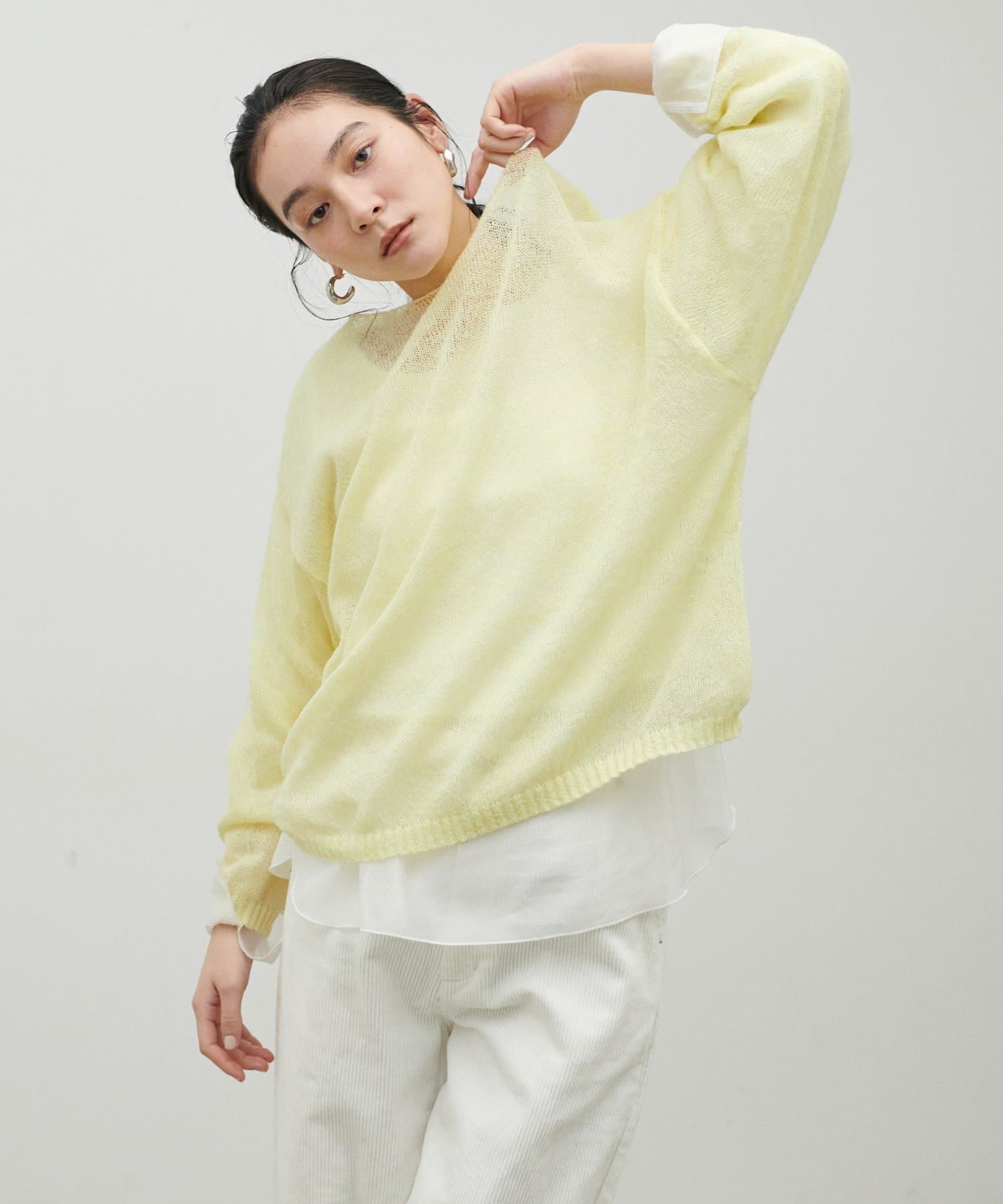 LARUTA(ラルータ) 透かしモヘアボートネックプルオーバー
