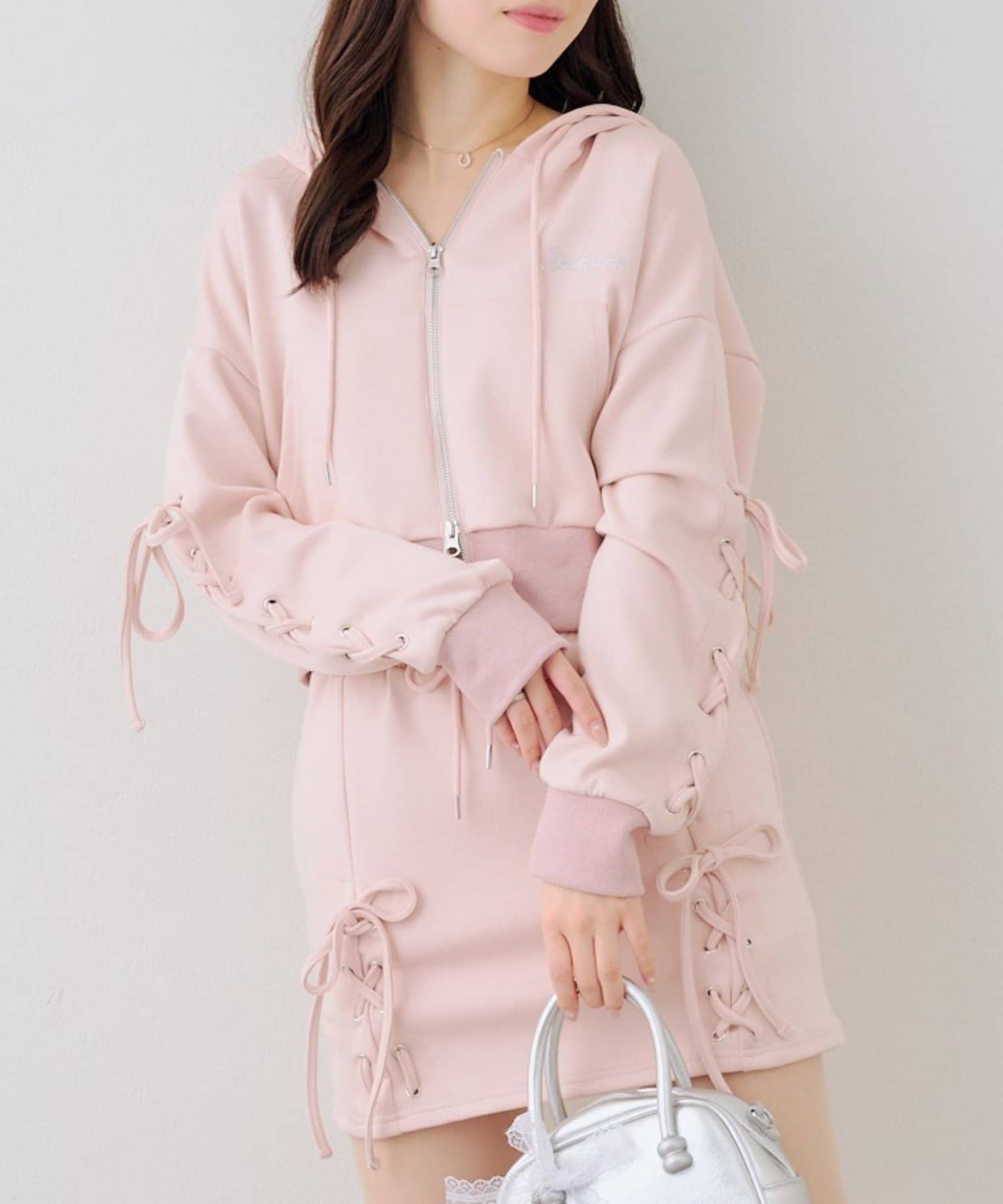 RMAF】[set]ダンボールレースUPパーカー | NICE CLAUP / OLIVE des