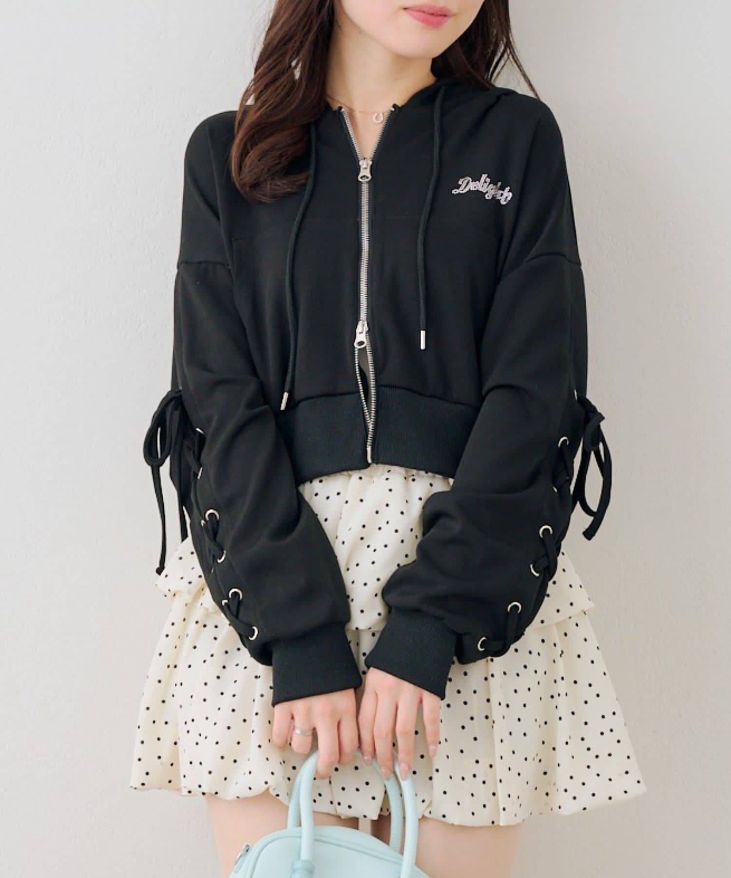 Remind me and forever(リマインドミーアンドフォーエバー) 【set upで楽しめる】ロゴキラリダンボールレースUPパーカー