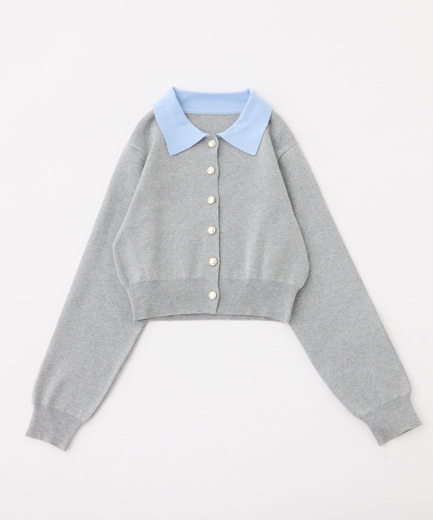 one after another NICE CLAUP(ワンアフターアナザー ナイスクラップ) 配色衿付きニット