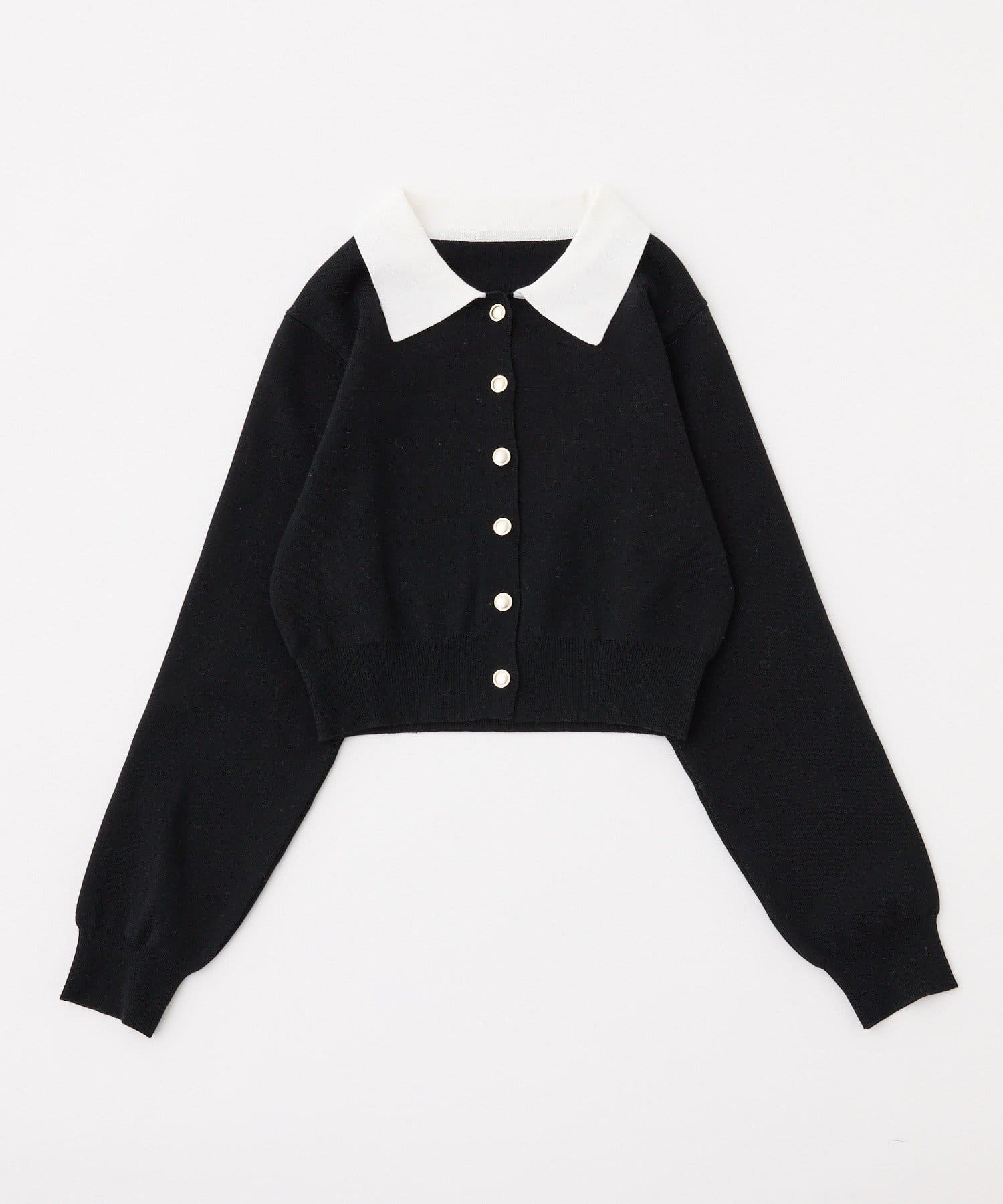 one after another NICE CLAUP(ワンアフターアナザー ナイスクラップ) 配色衿付きニット