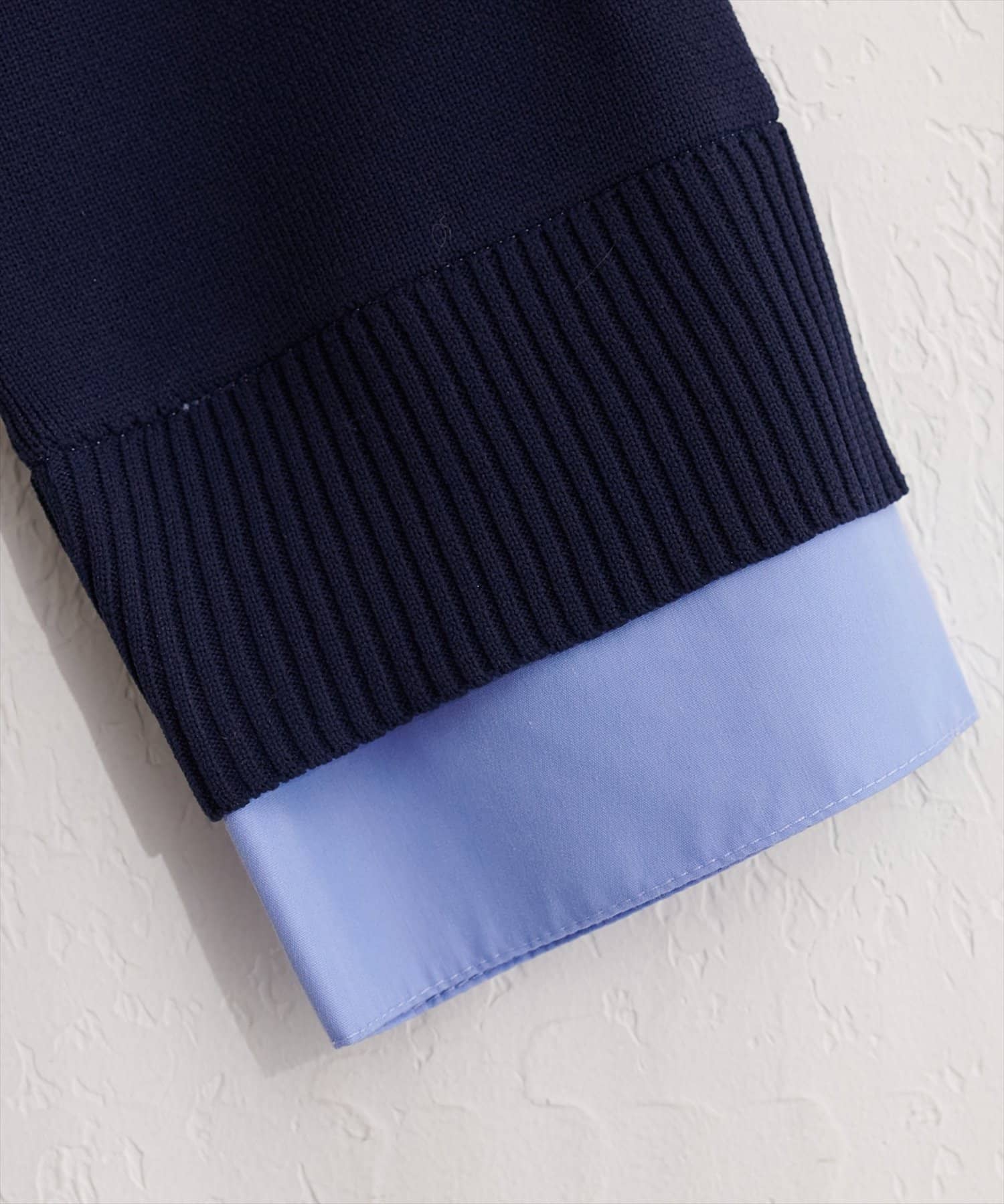 natural couture(ナチュラルクチュール) ニット衿レイヤードカーデ