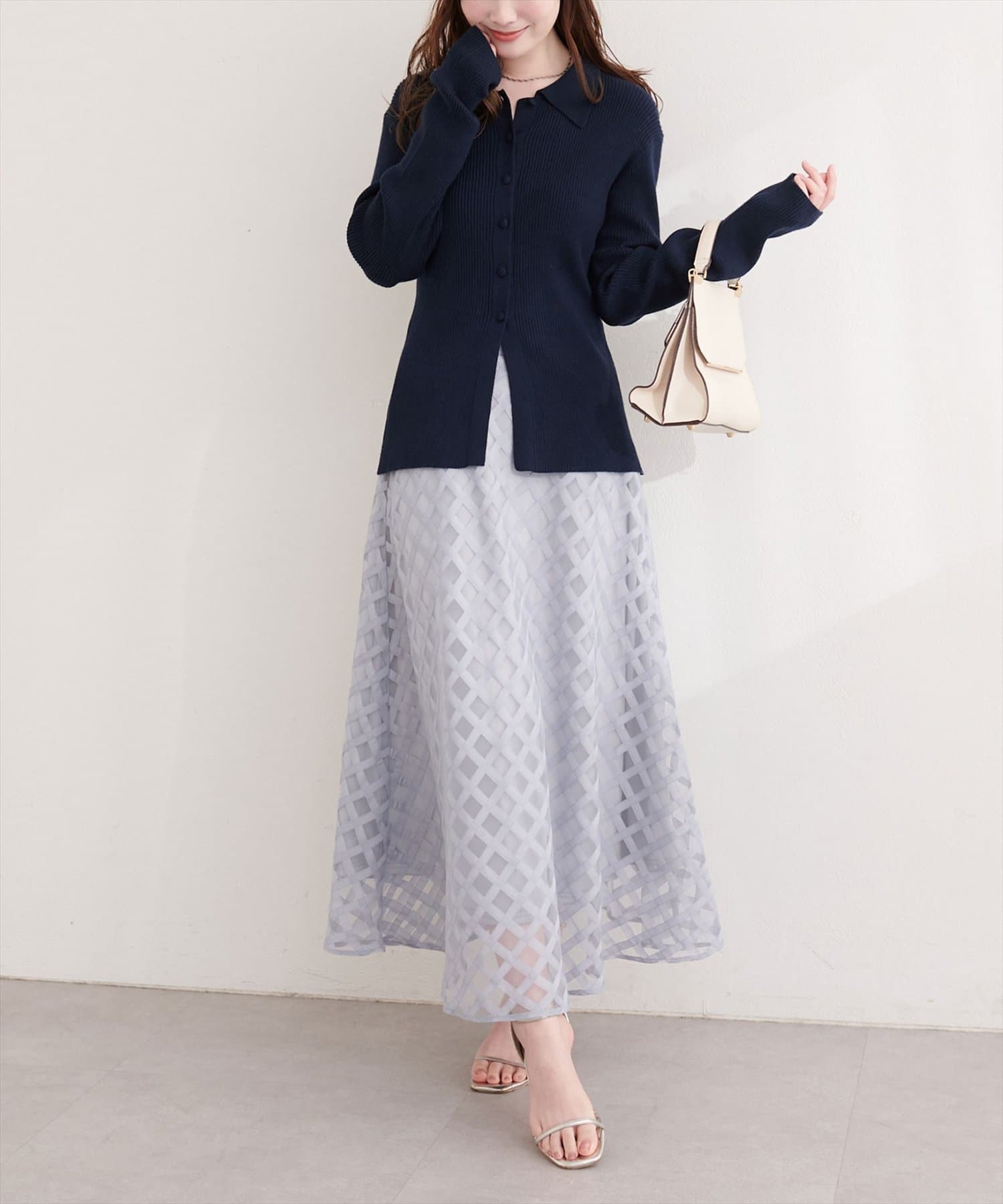 natural couture(ナチュラルクチュール) くるみ釦リブニット