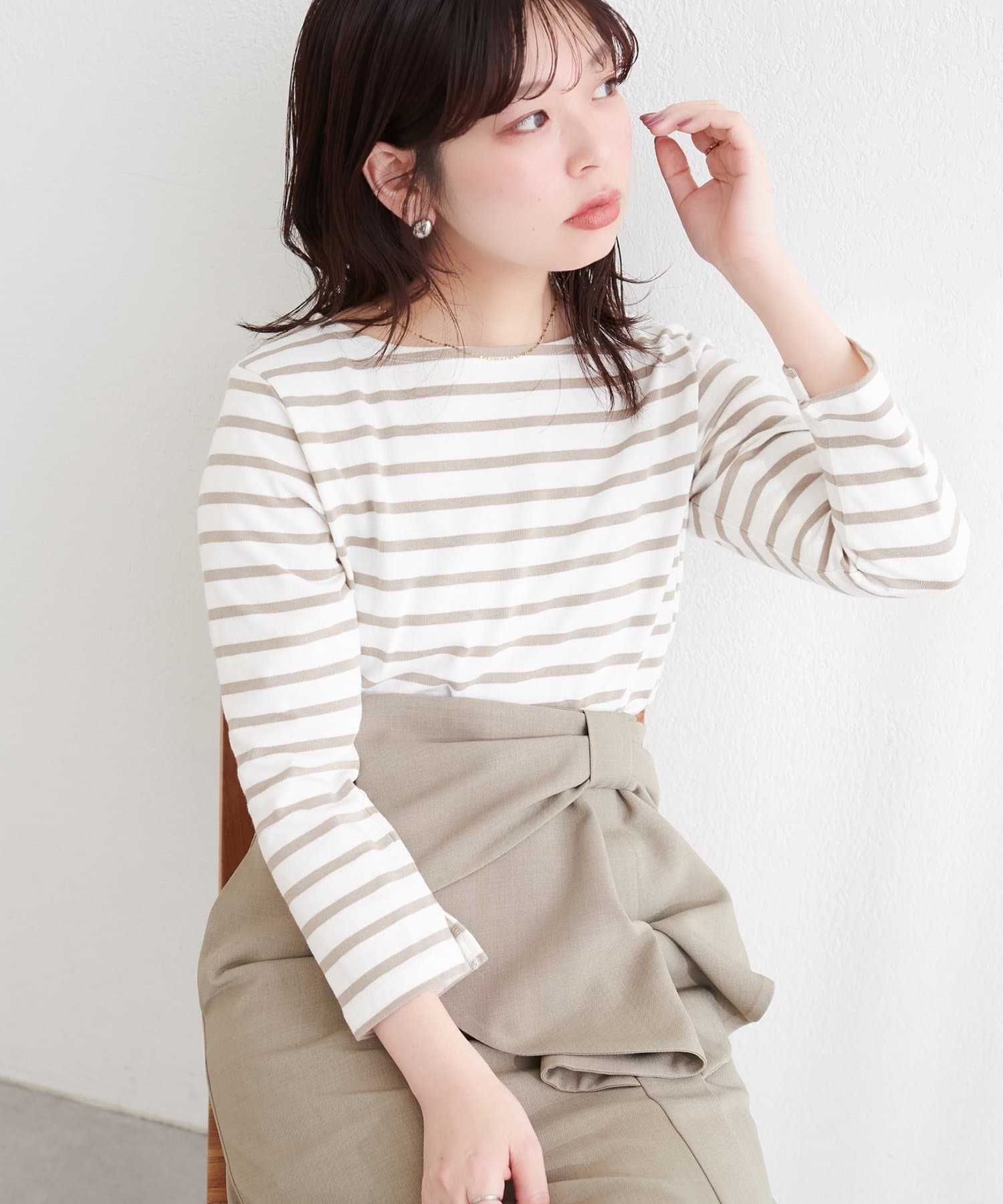 natural couture(ナチュラルクチュール) 便利なベーシックボーダーT