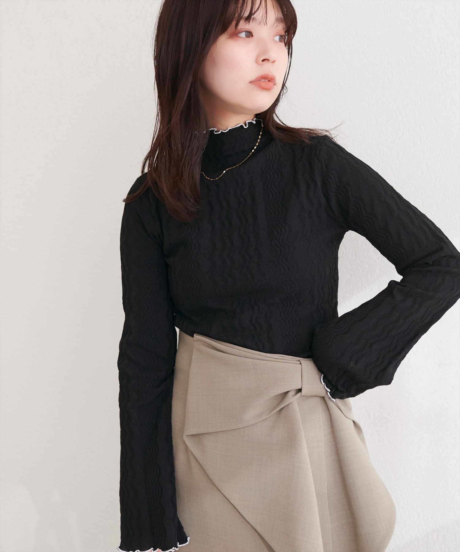 natural couture(ナチュラルクチュール) プチハイメローニット