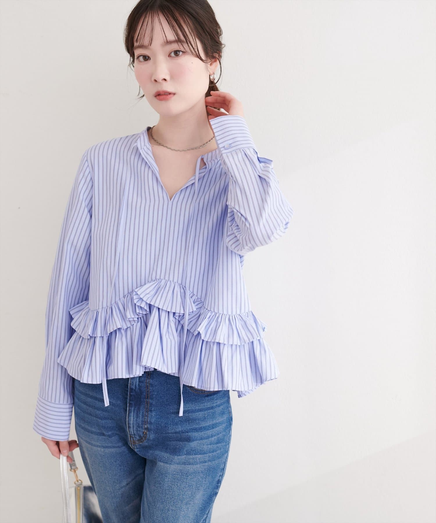 natural couture(ナチュラルクチュール) ティアードフリルブラウス