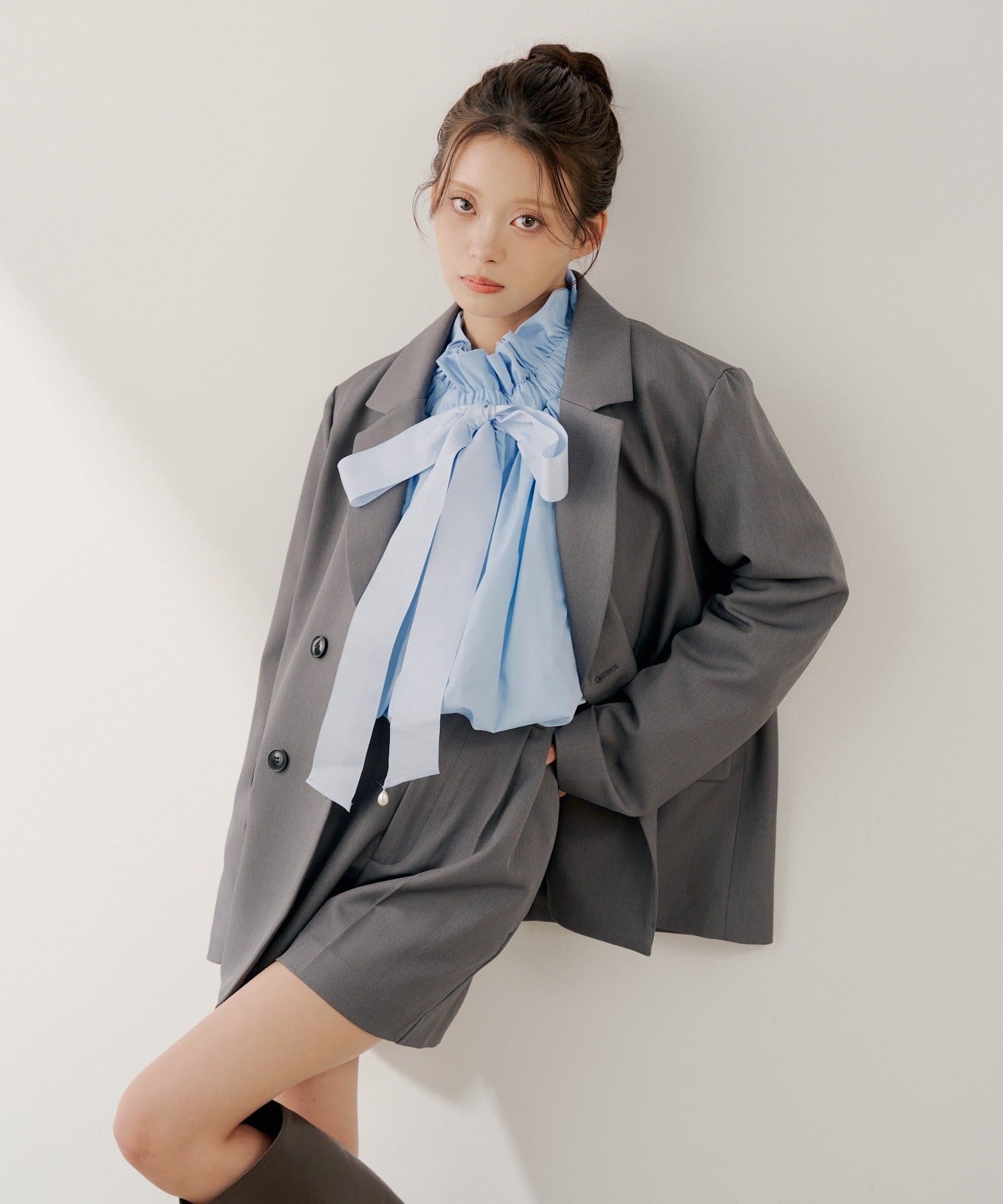 Chico(チコ) 【SALON by Chico】襟取り外しダブルフリルジャケット